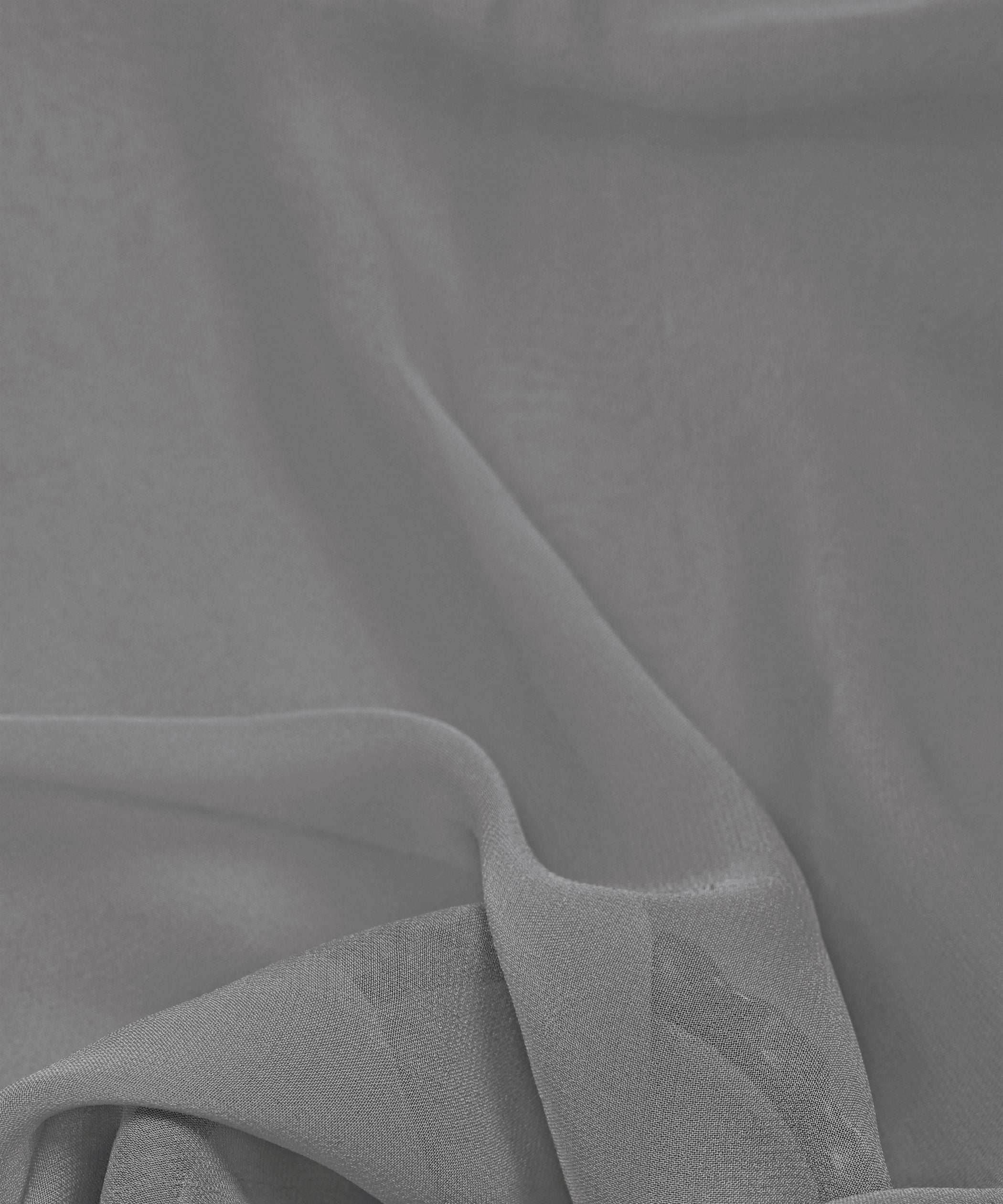 Grey Plain Dyed Heavy Georgette Fabric