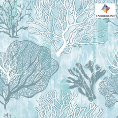 Ice Blue Tropical Print