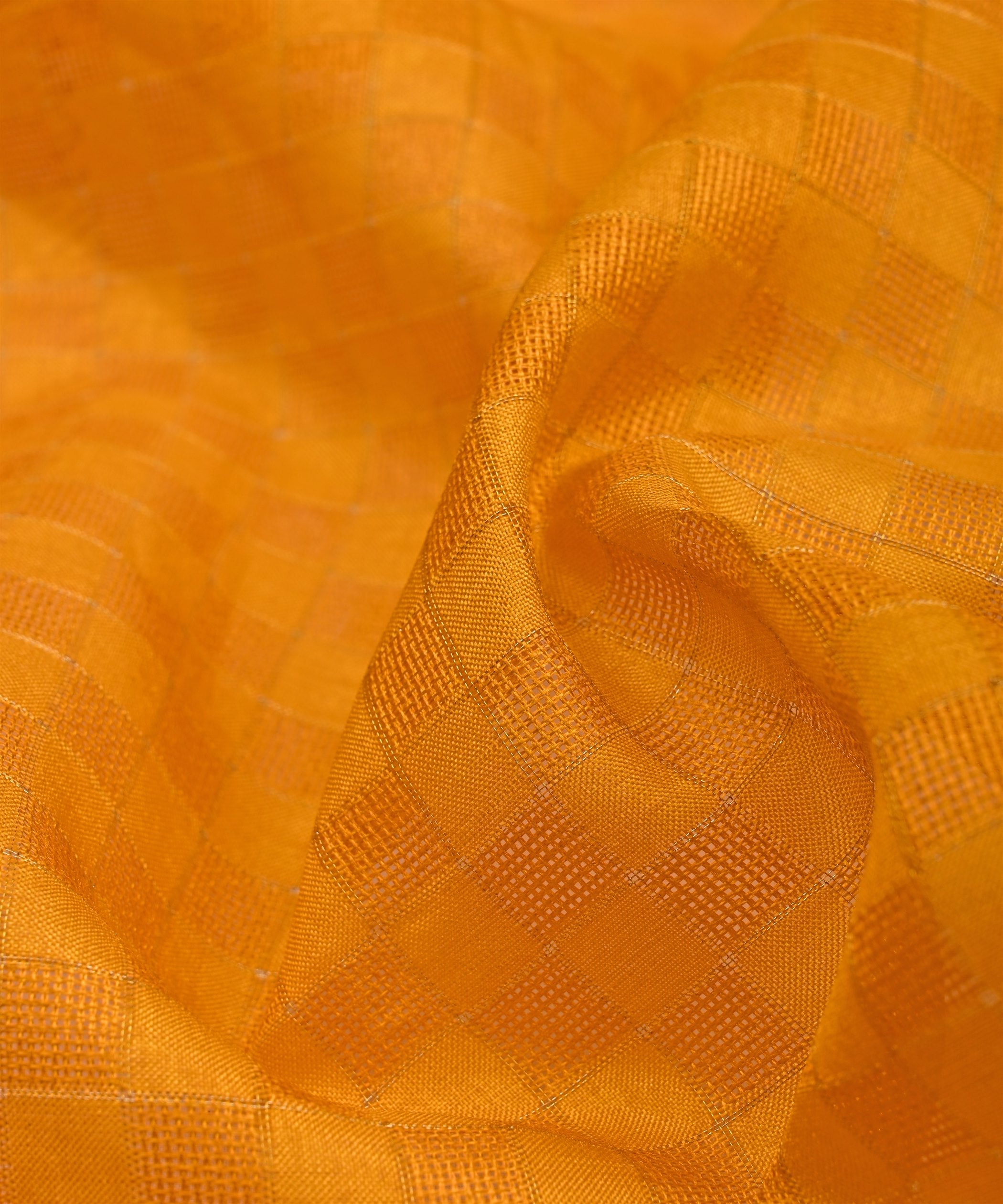 Mustard Yellow Jute fabric with Checks