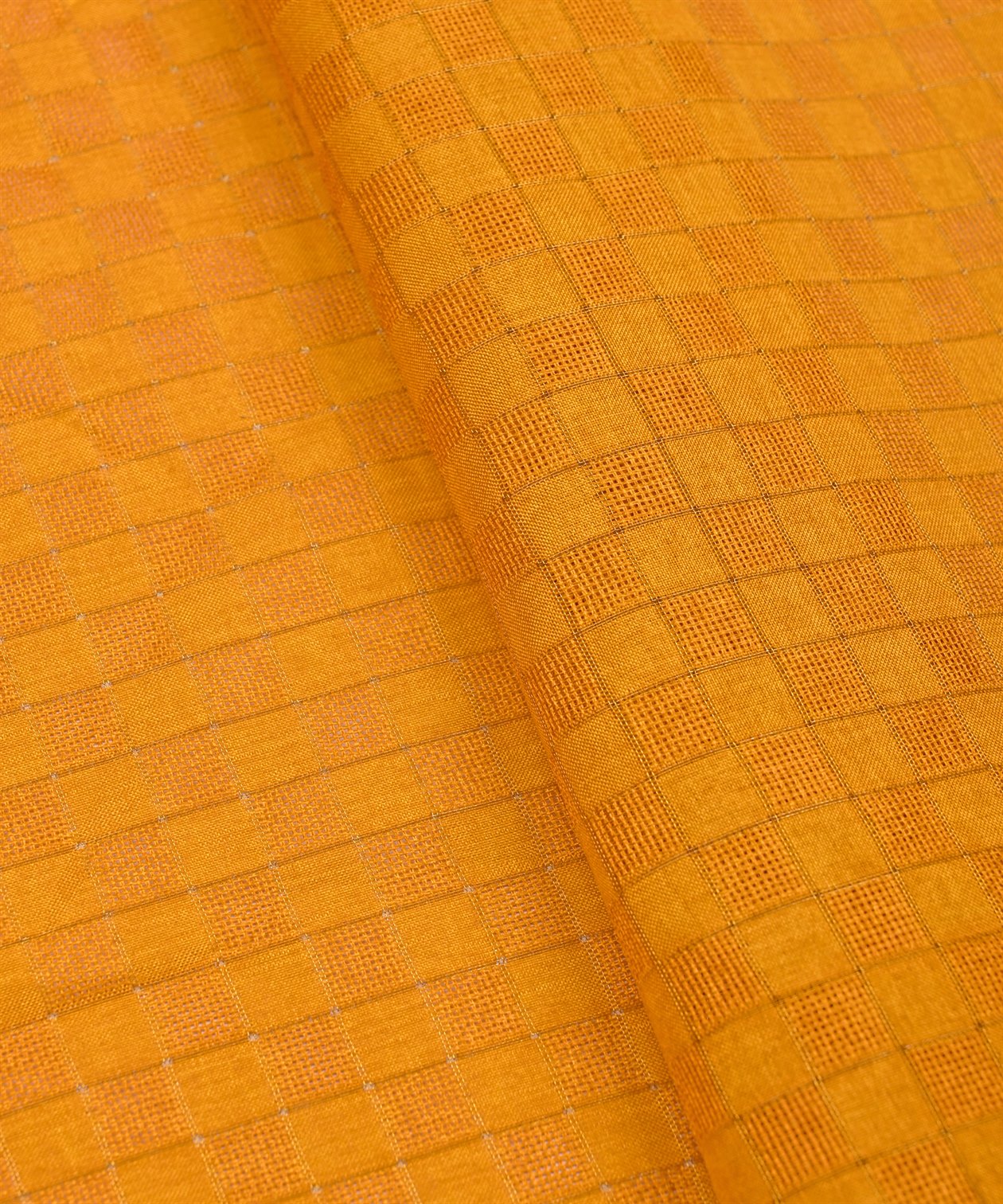 Mustard Yellow Jute fabric with Checks