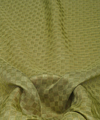 Olive Green Jute fabric with Checks