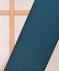Royal Blue Jute fabric with Checks