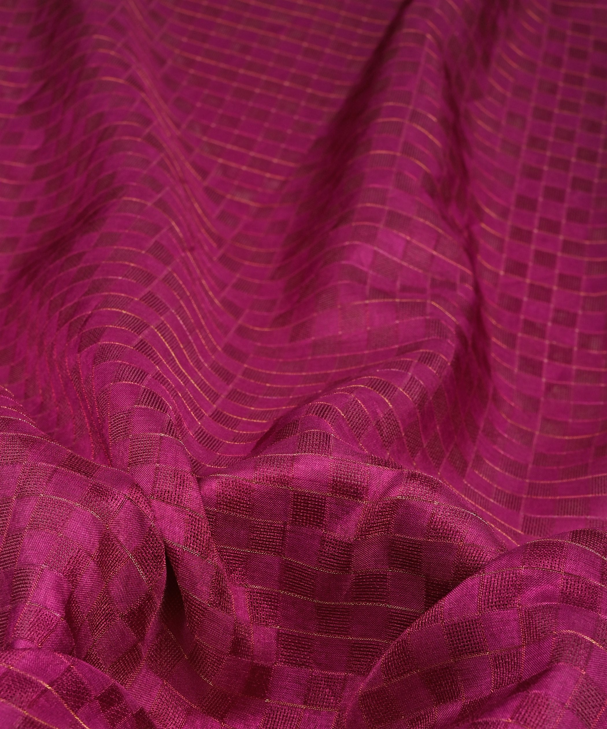 Violet Jute fabric with Checks