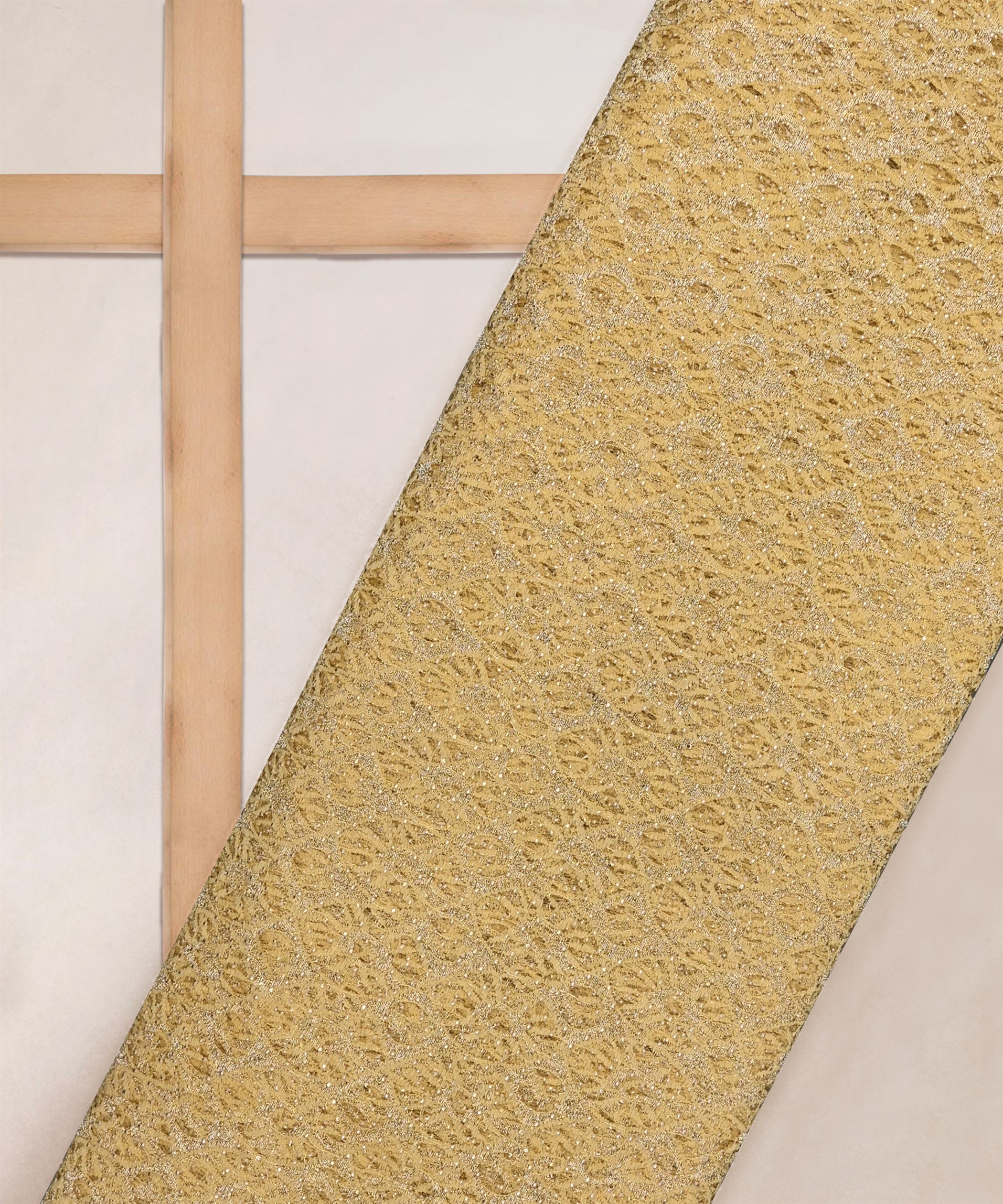 Gold Knitted fabric with Dewdrop