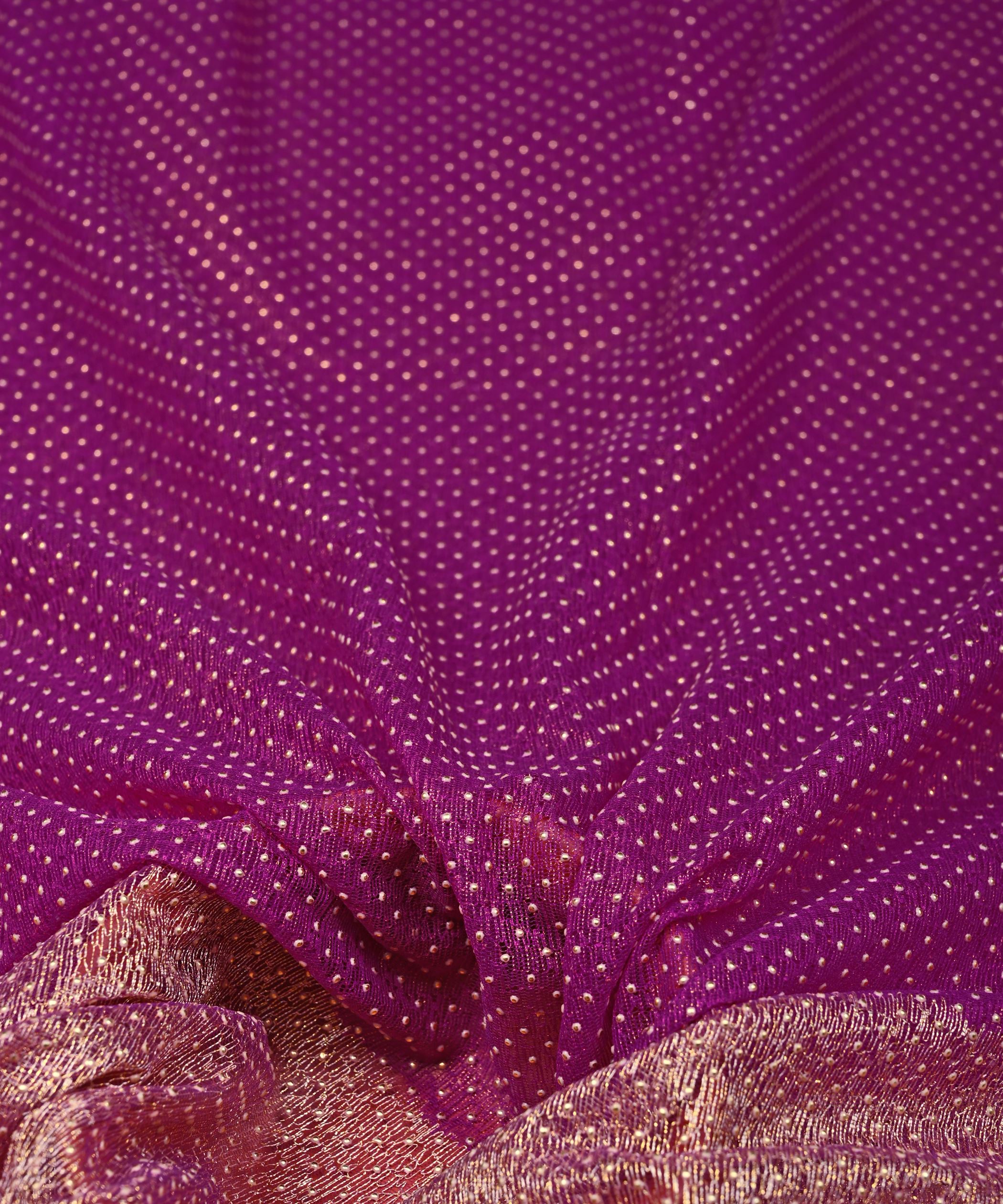 Hot Pink Knitted fabric with Dewdrop