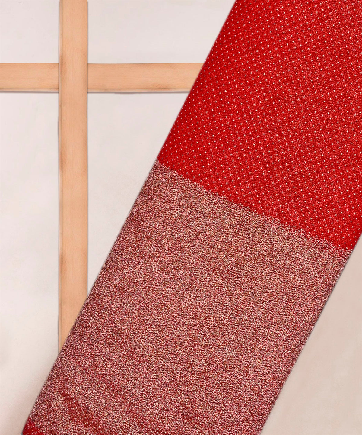 Red Knitted fabric with Dewdrop