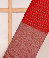 Red Knitted fabric with Dewdrop
