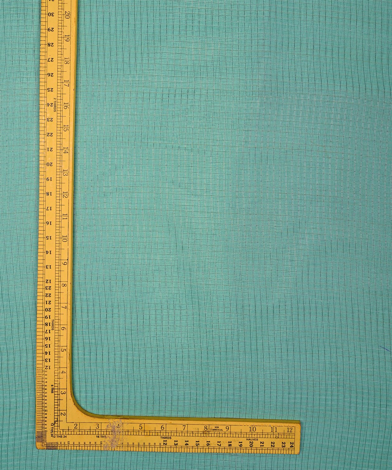 Aquamarine Kota fabric with Zari Checks
