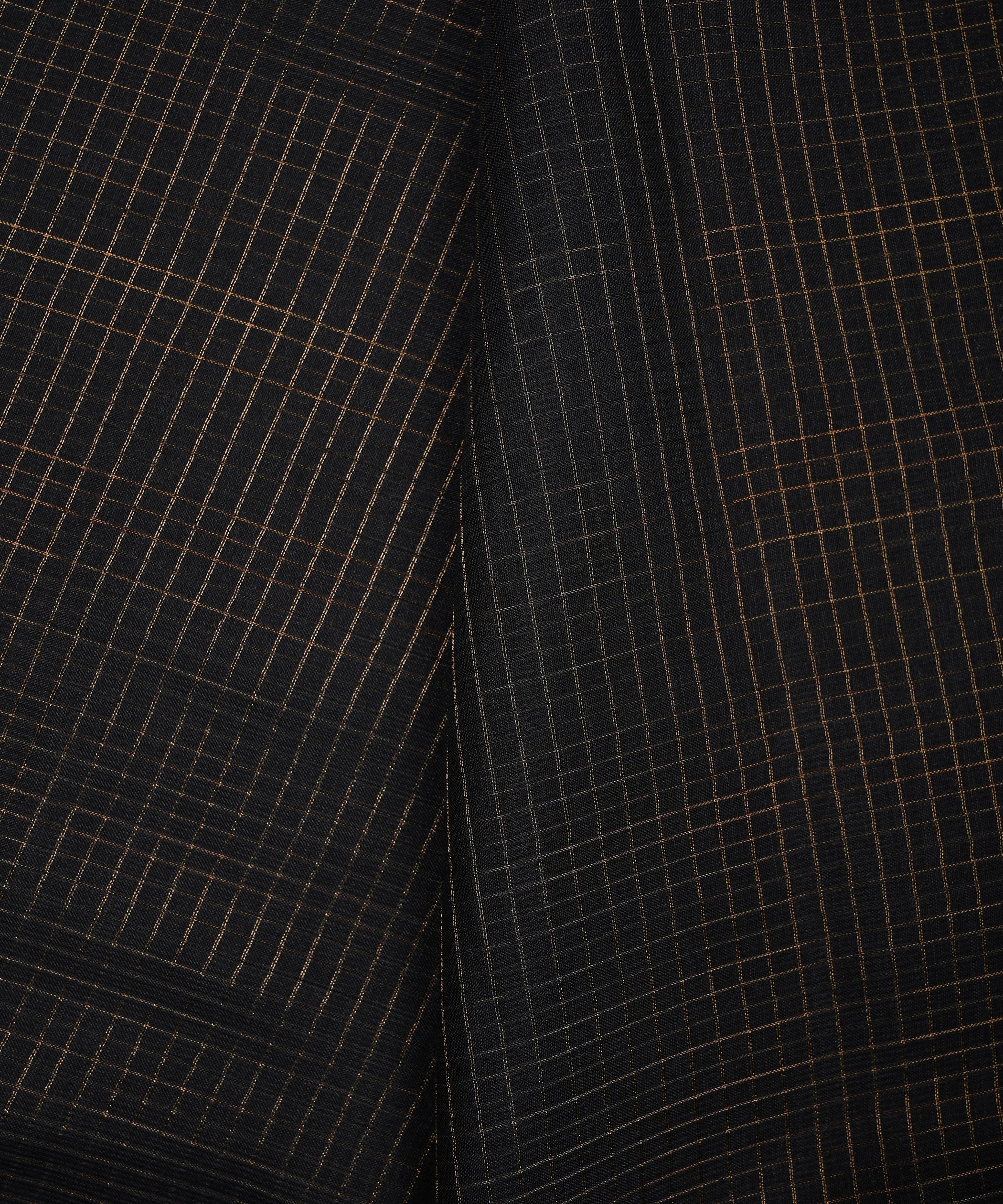 Black Kota fabric with Zari Checks