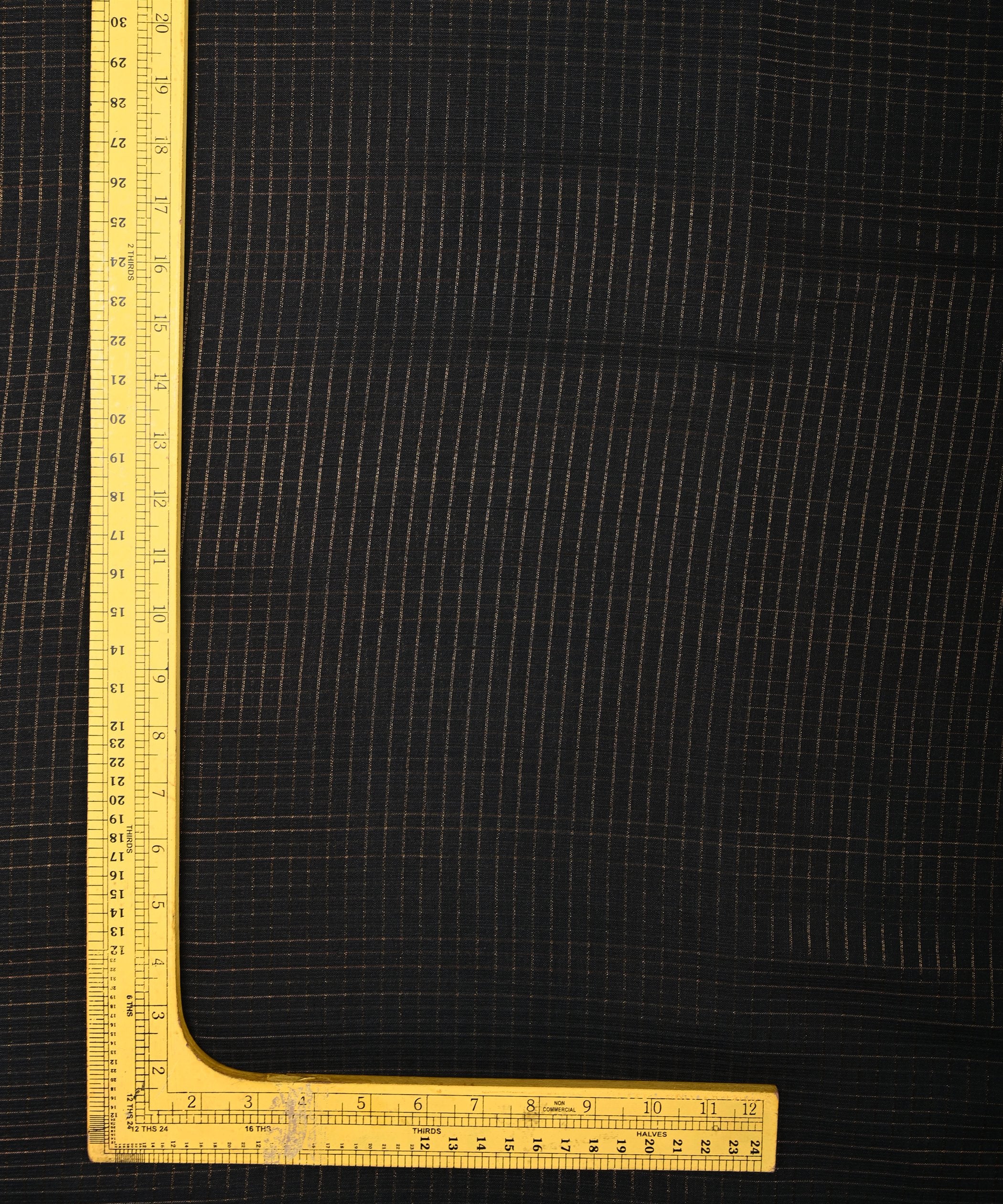 Black Kota fabric with Zari Checks