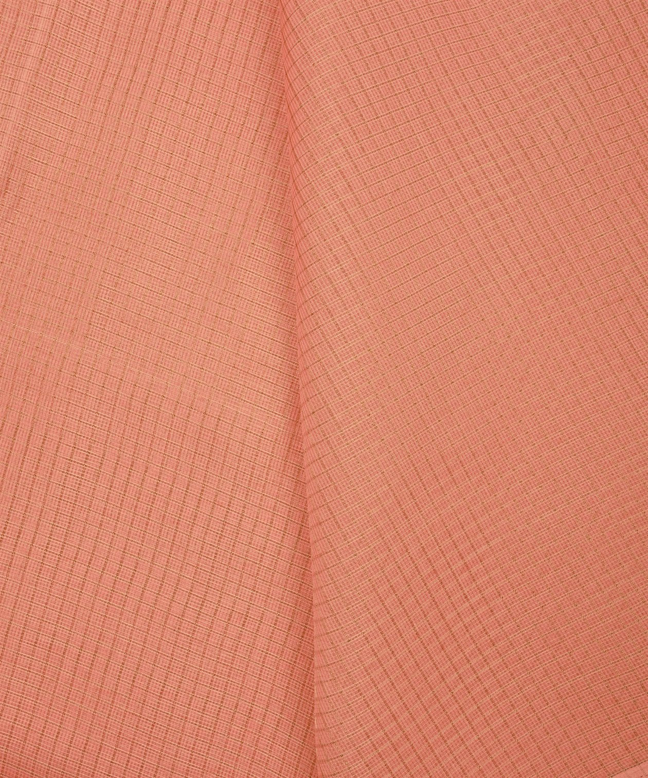 Light pink Kota fabric with Zari Checks