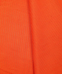 Orange Kota fabric with Zari Checks