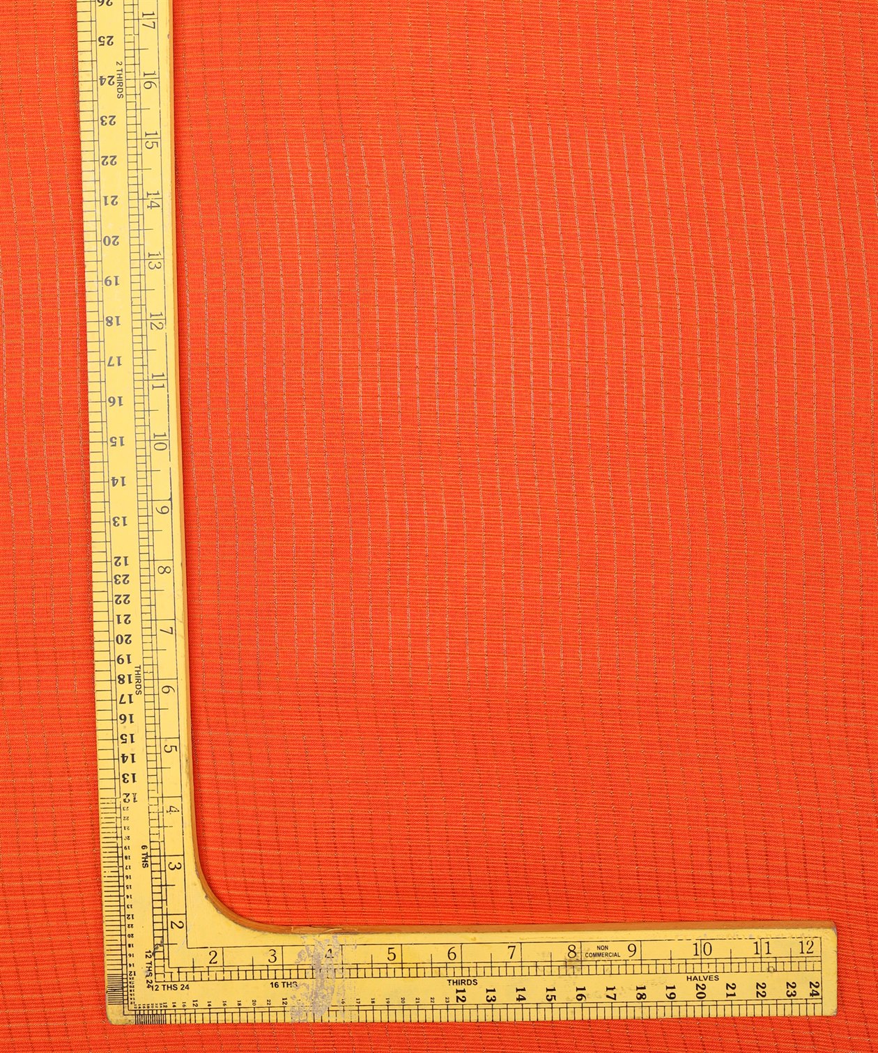 Orange Kota fabric with Zari Checks