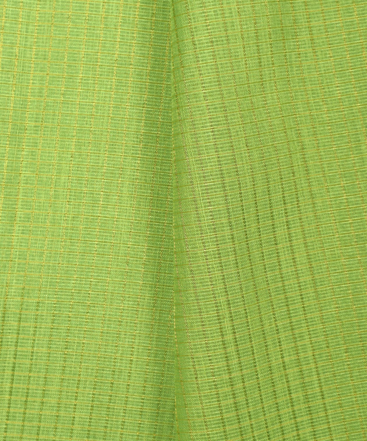 Parrot Green Kota fabric with Zari Checks
