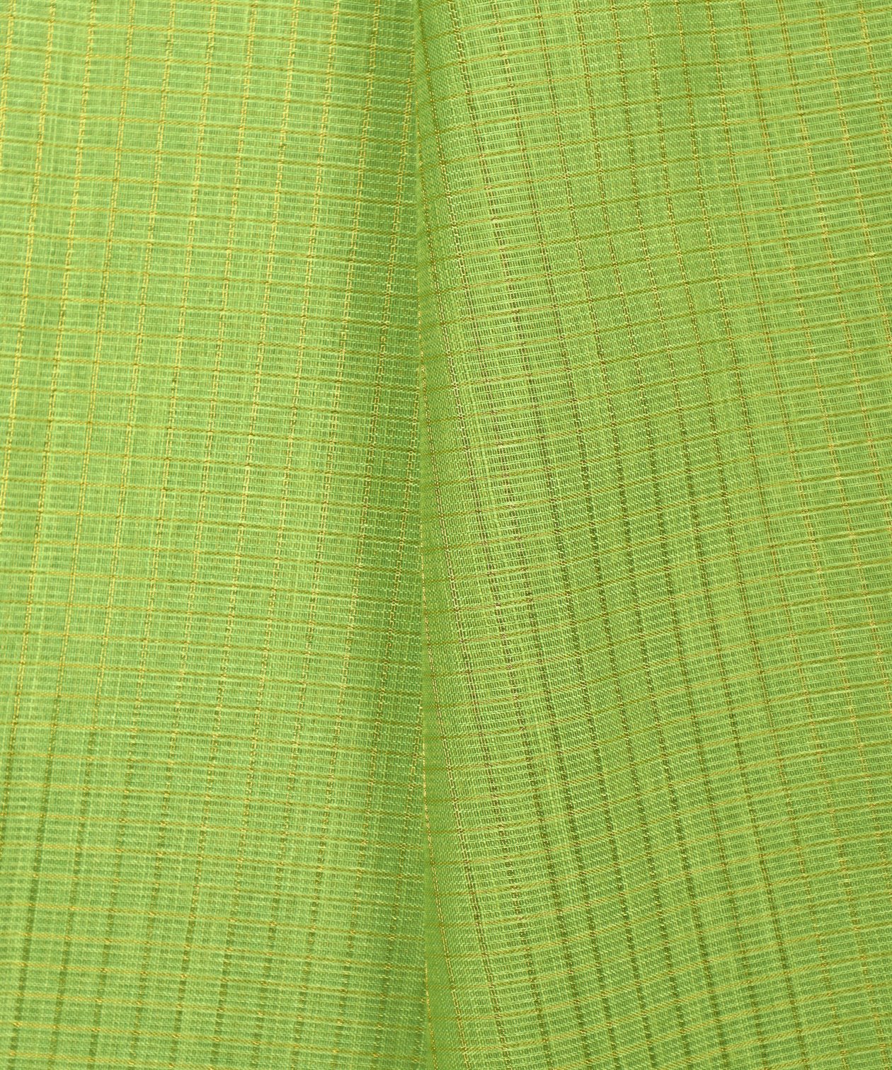 Parrot Green Kota fabric with Zari Checks