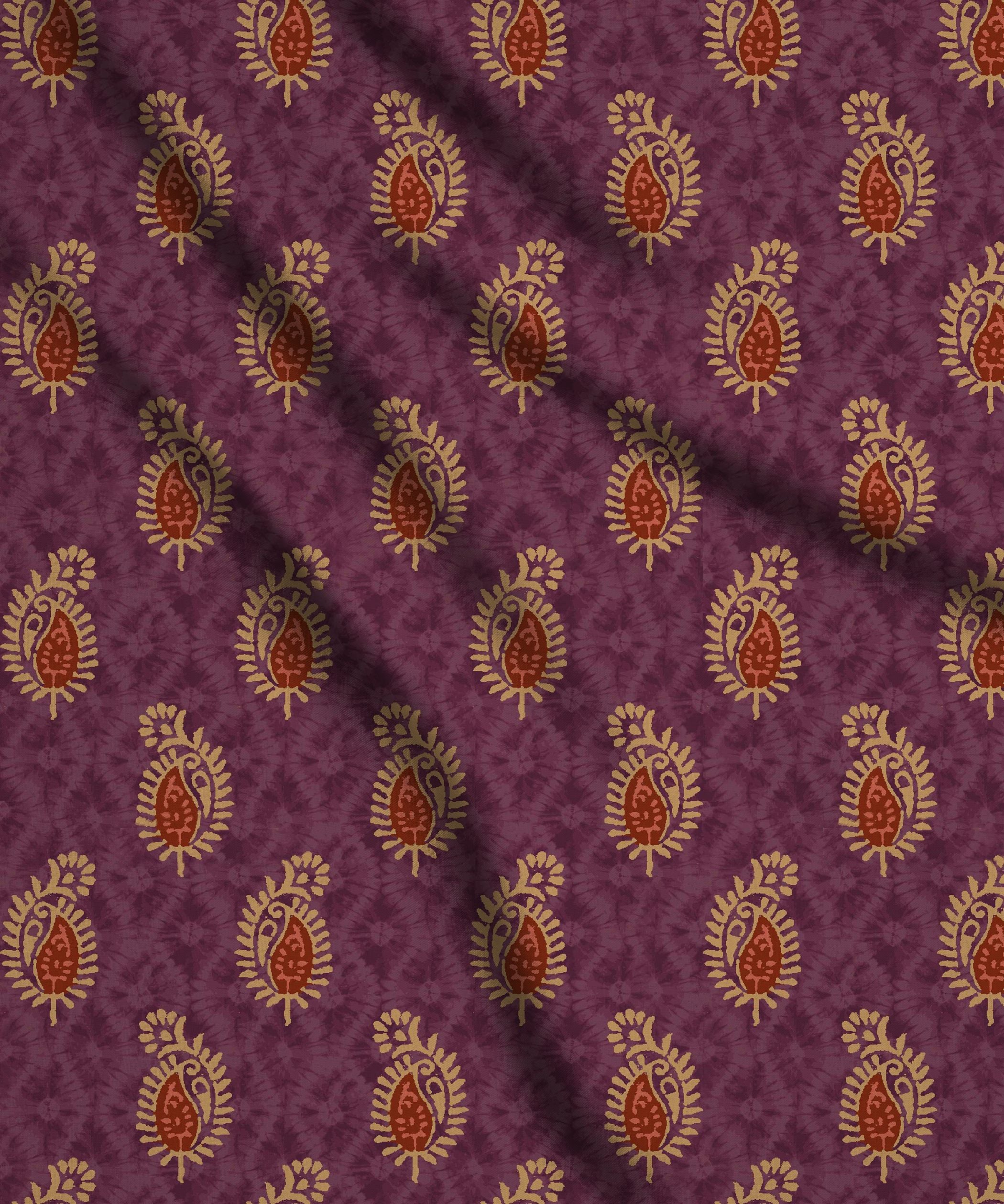 Light Plum-Shibori with Batik Print