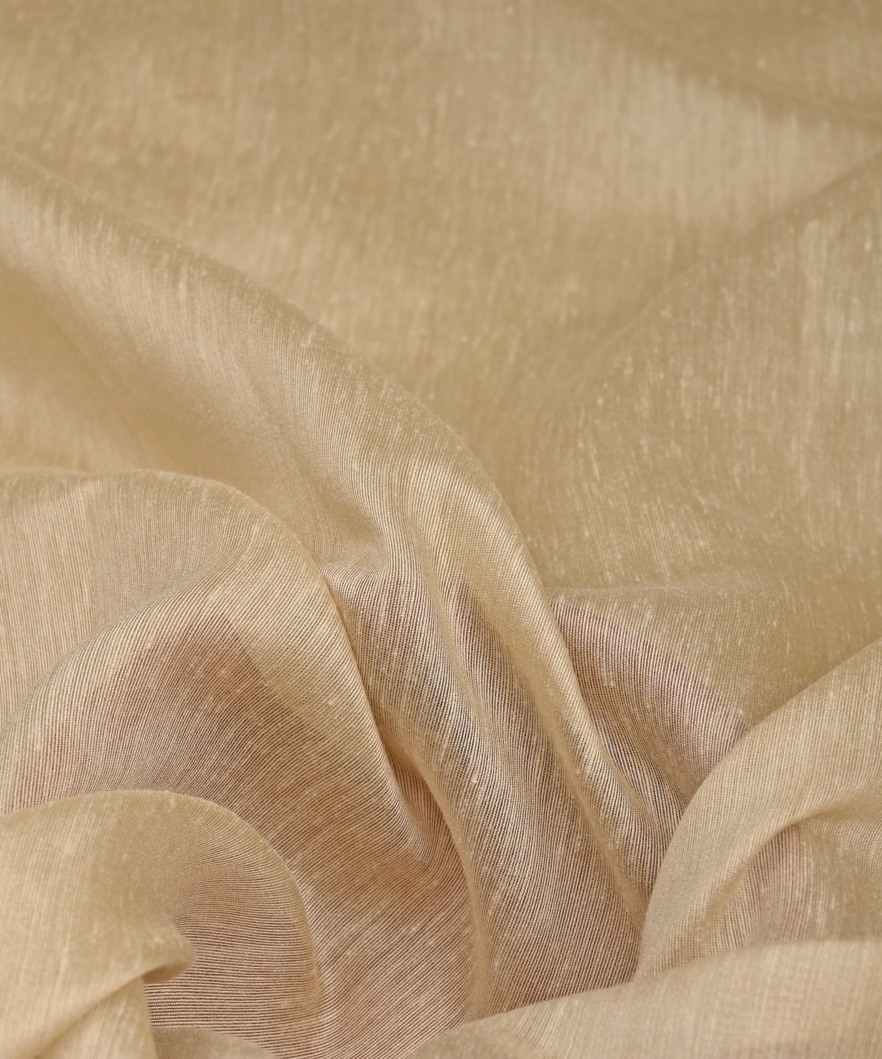 Beige Linen Fabric with Zari Border(cut-5.5 mtr)