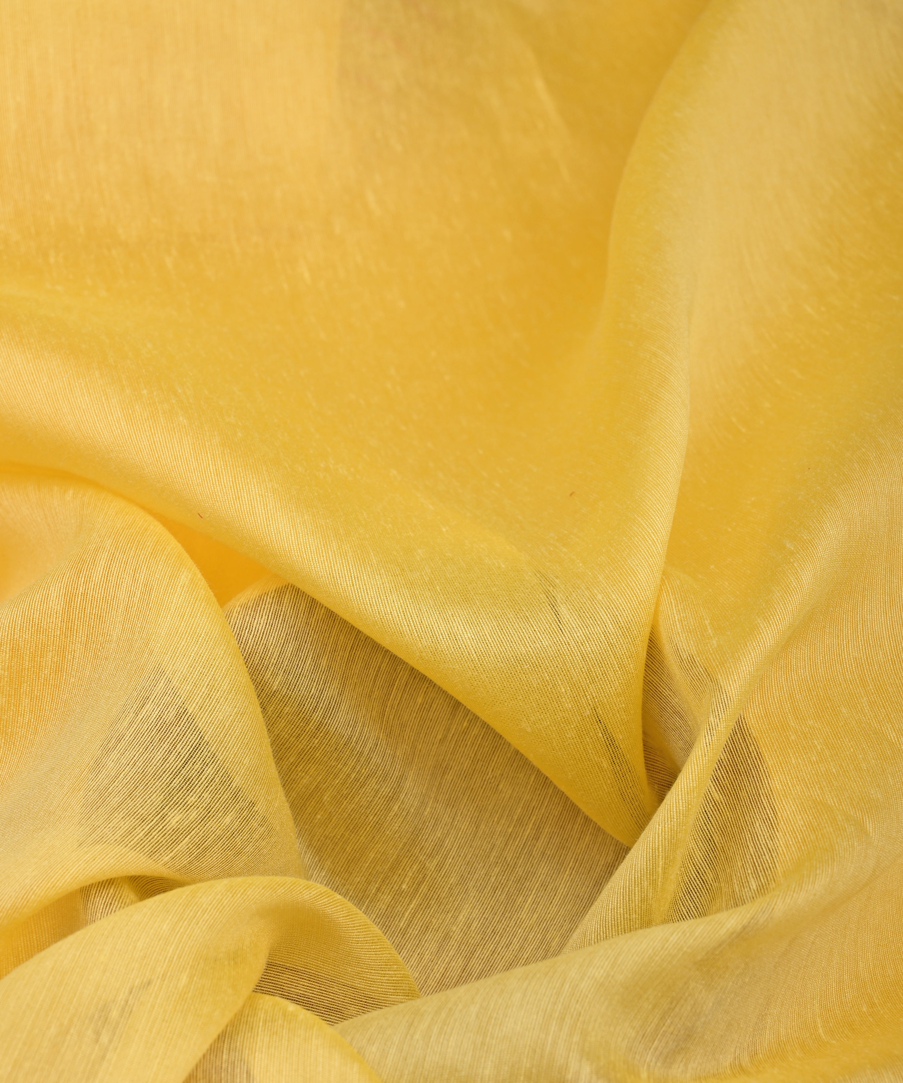 Yellow Linen Fabric with Zari Border(cut-5.5 mtr)