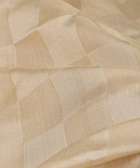 Beige Tussar Silk Fabric with Golden Border(cut-5.5 mtr)