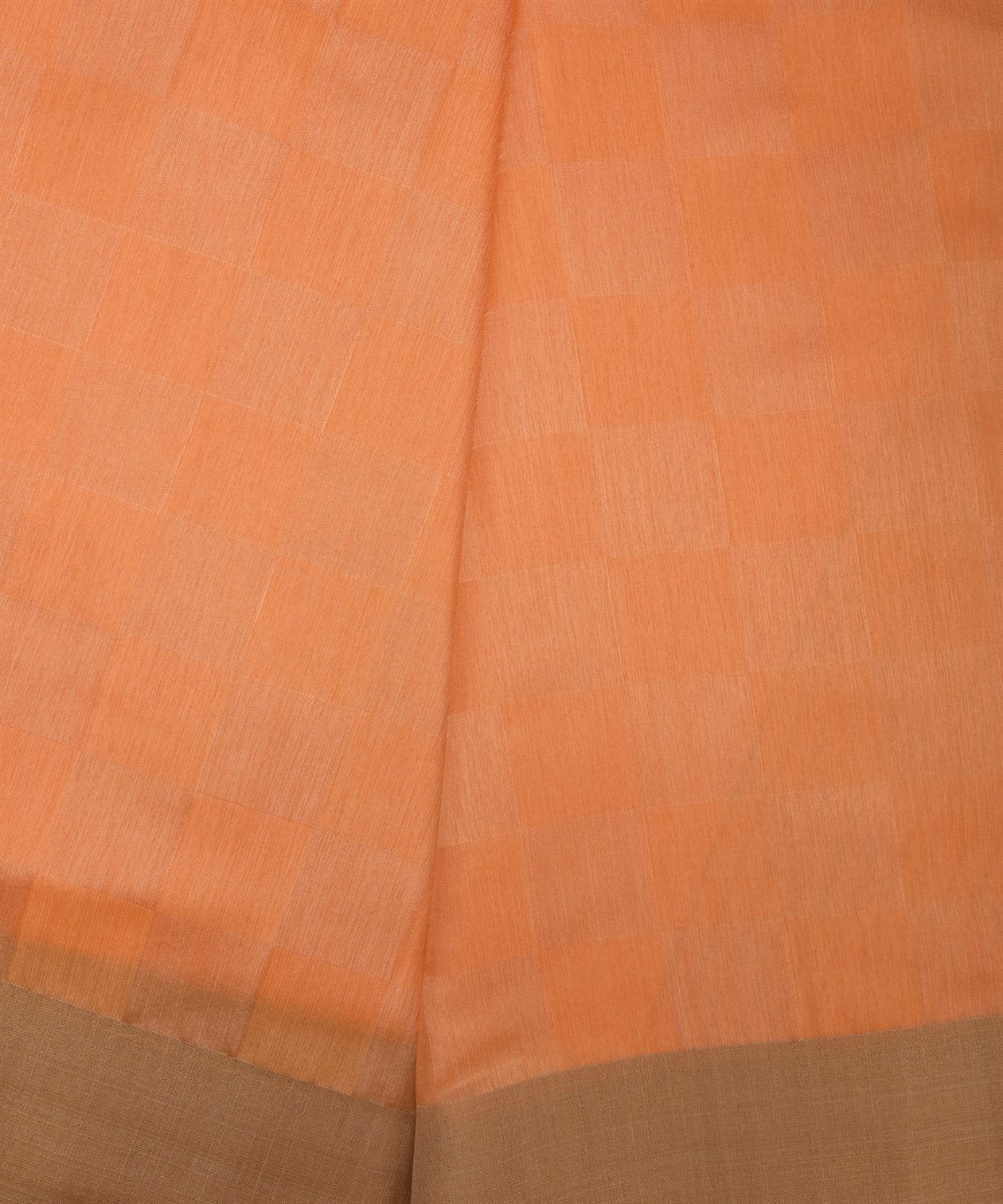 Peach Tussar Silk Fabric with Golden Border(cut-5.5 mtr)