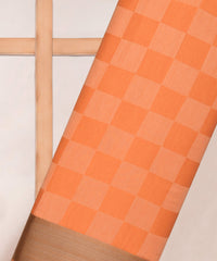 Peach Tussar Silk Fabric with Golden Border(cut-5.5 mtr)