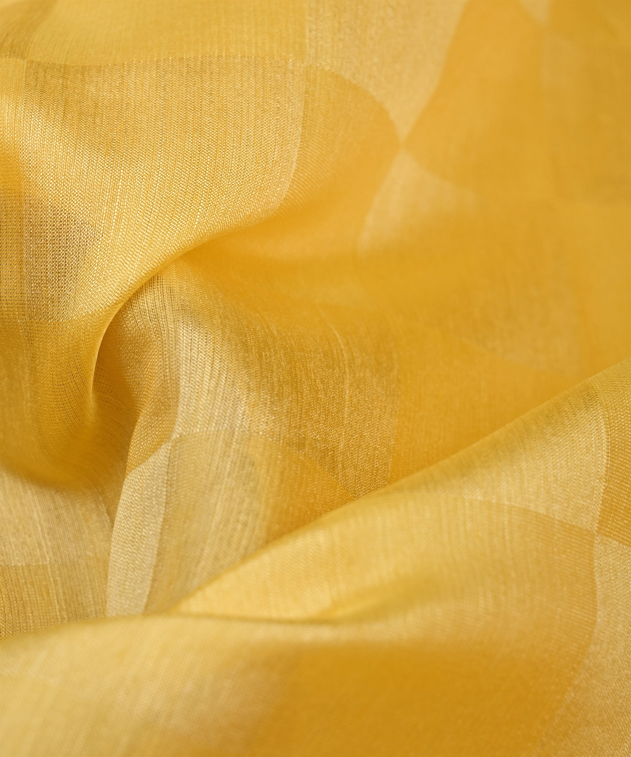 Yellow Tussar Silk Fabric with Golden Border(cut-5.5 mtr)