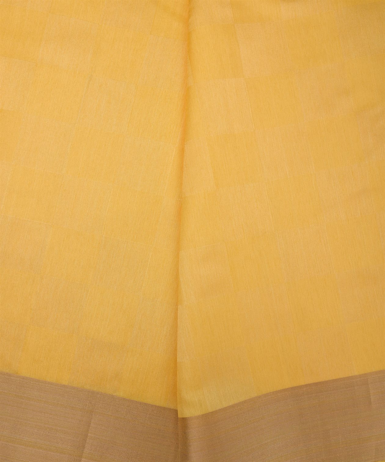 Yellow Tussar Silk Fabric with Golden Border(cut-5.5 mtr)