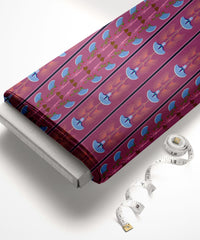 MagentaTextured Floral Vines Print