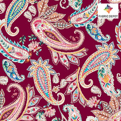 Magenta Macro Paisley Print
