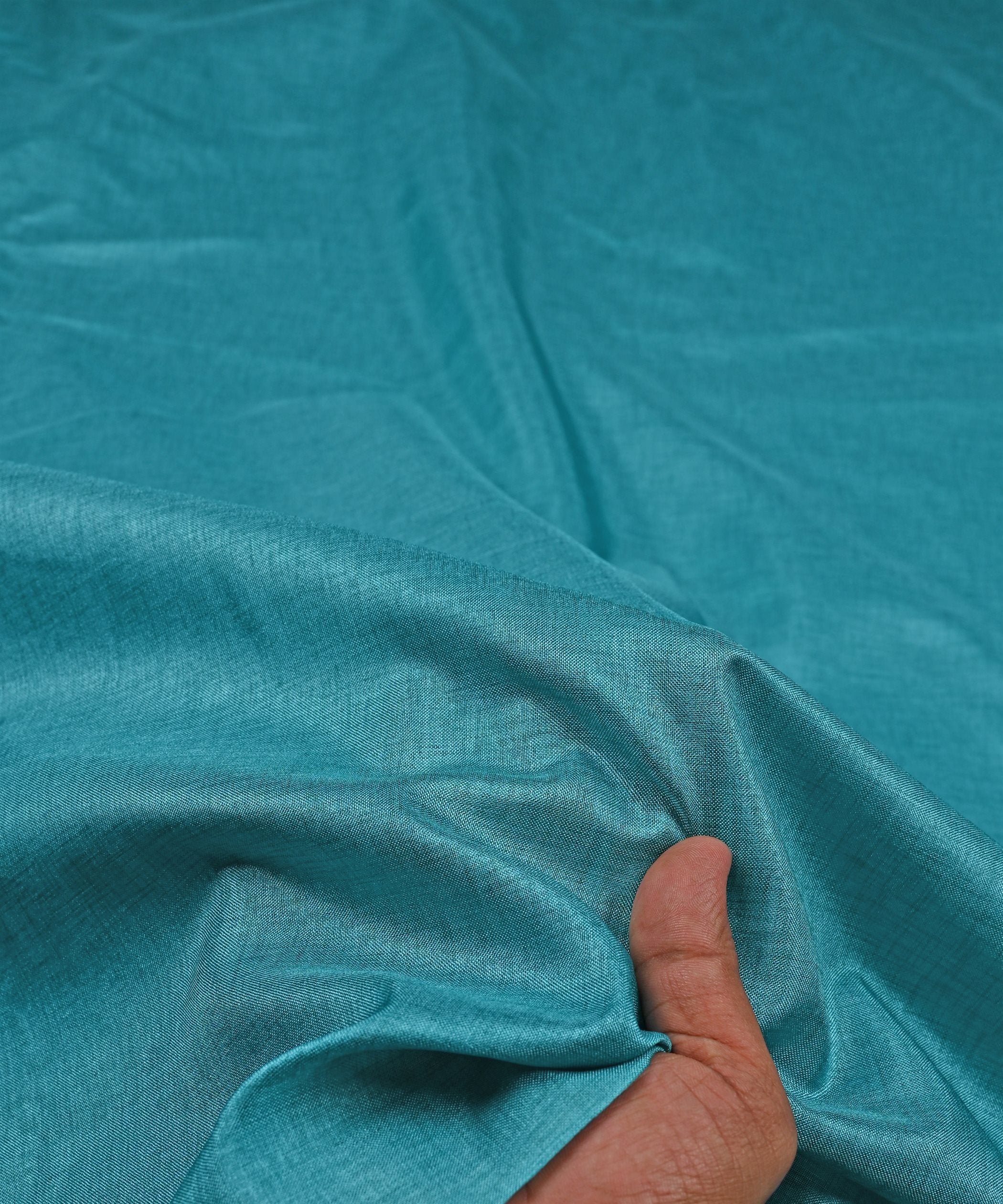 Aquamarine Plain Dyed Manipuri Fabric