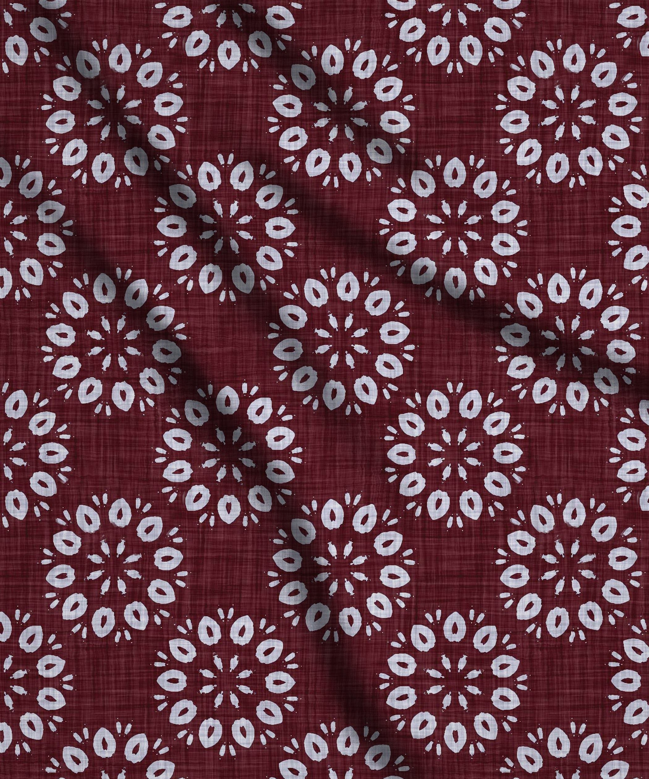 Maroon-Batik Print