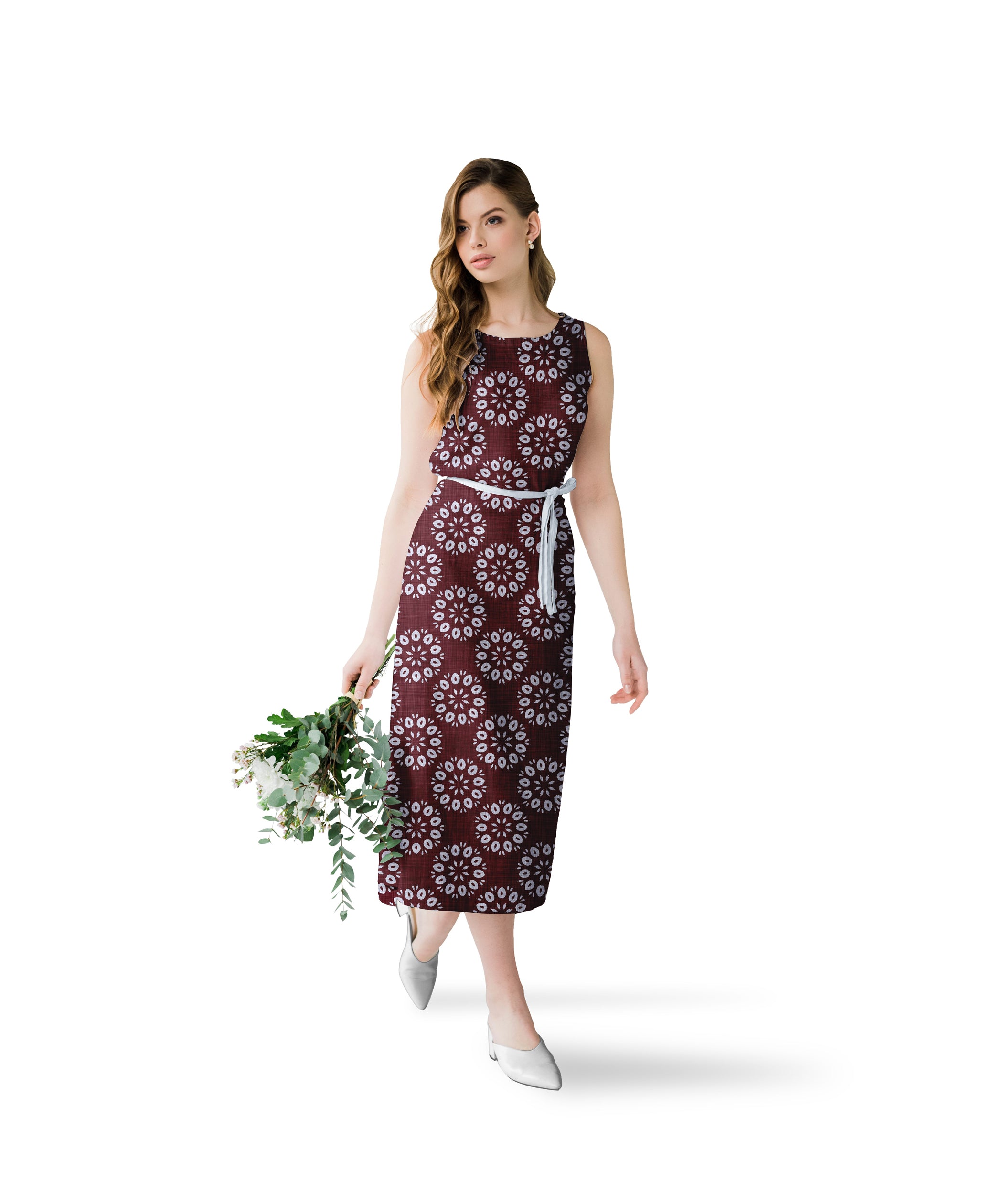 Maroon-Batik Print