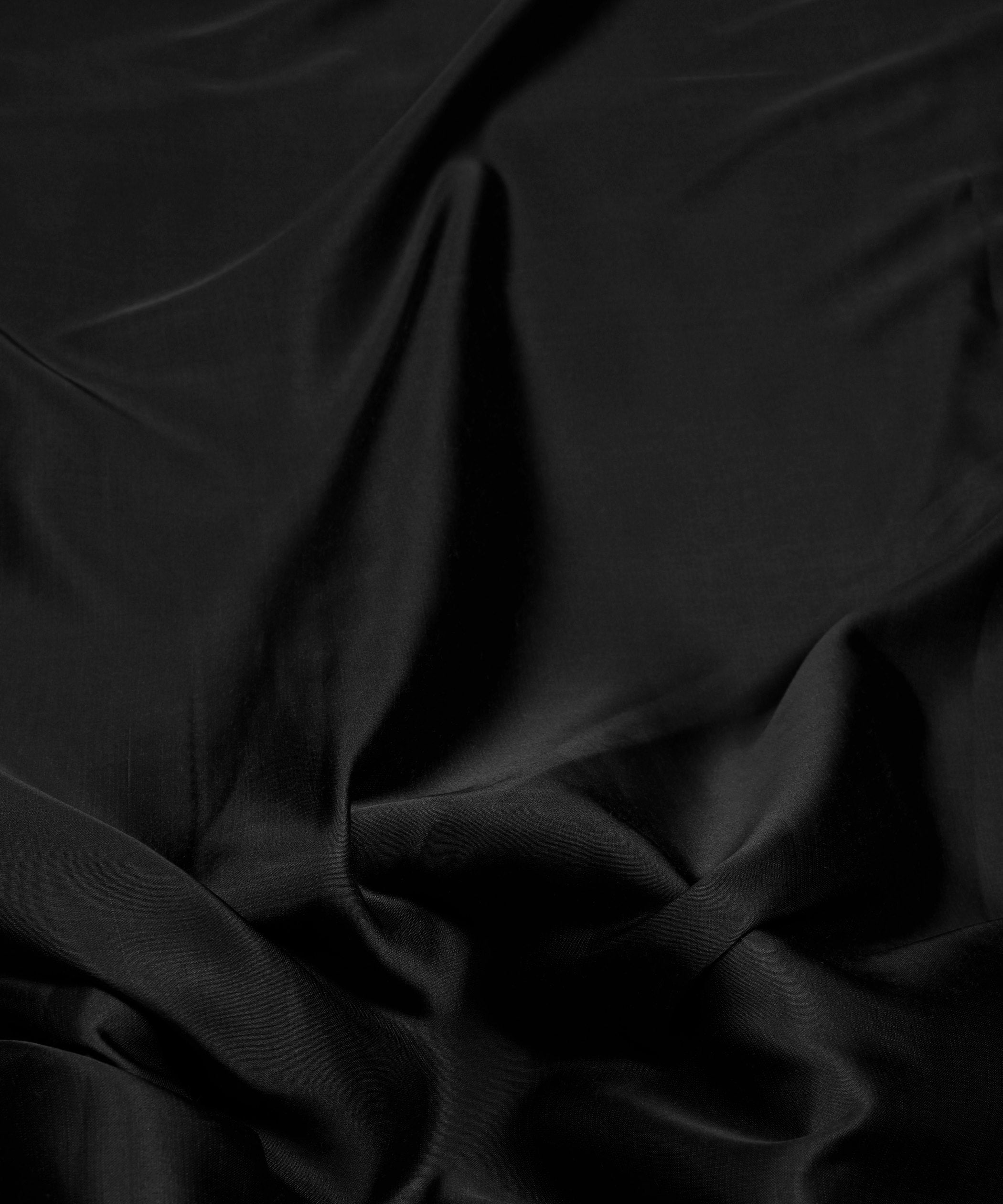 Black Plain Dyed Modal Satin Fabric