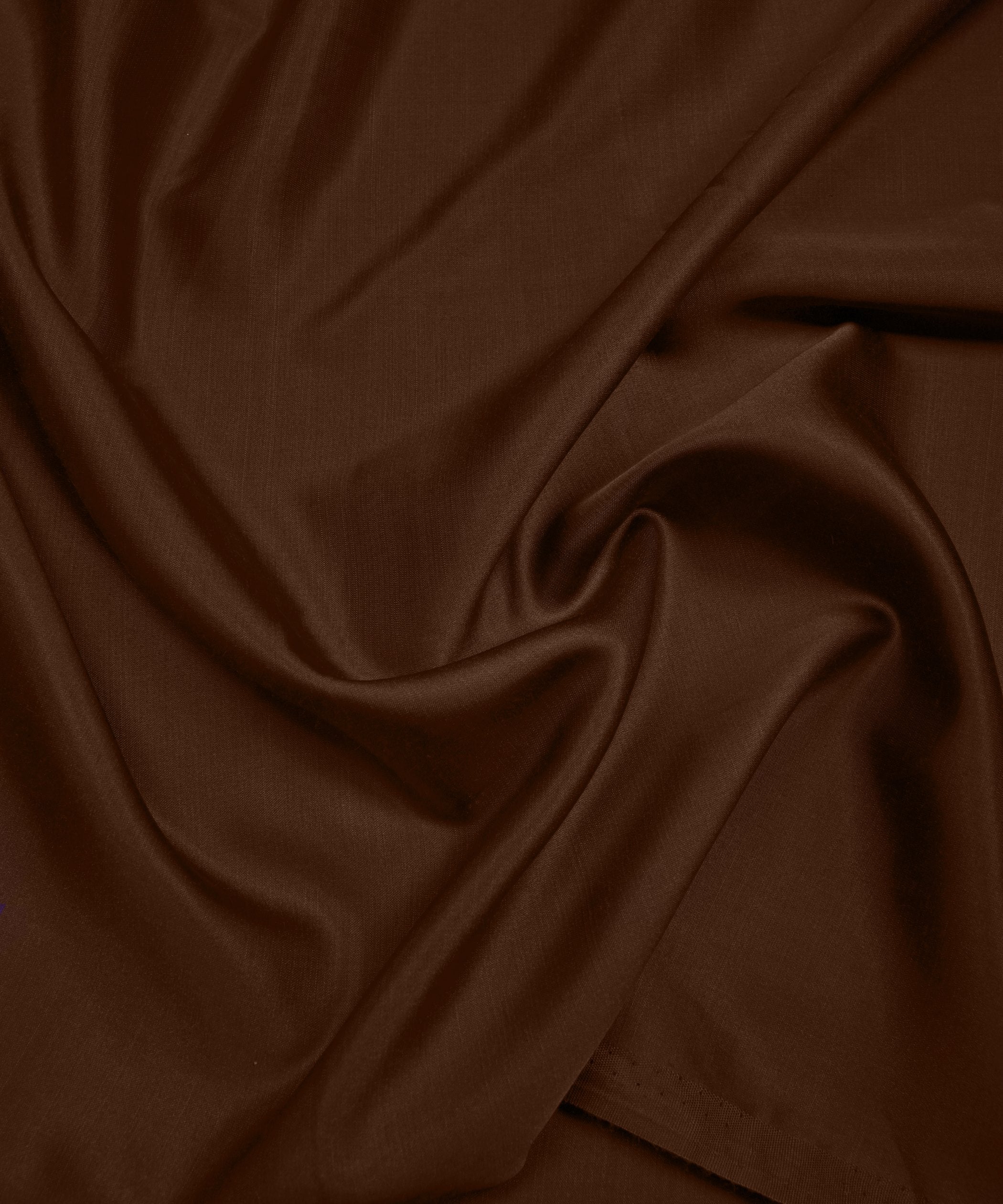 Coffee Plain Dyed Modal Satin Fabric