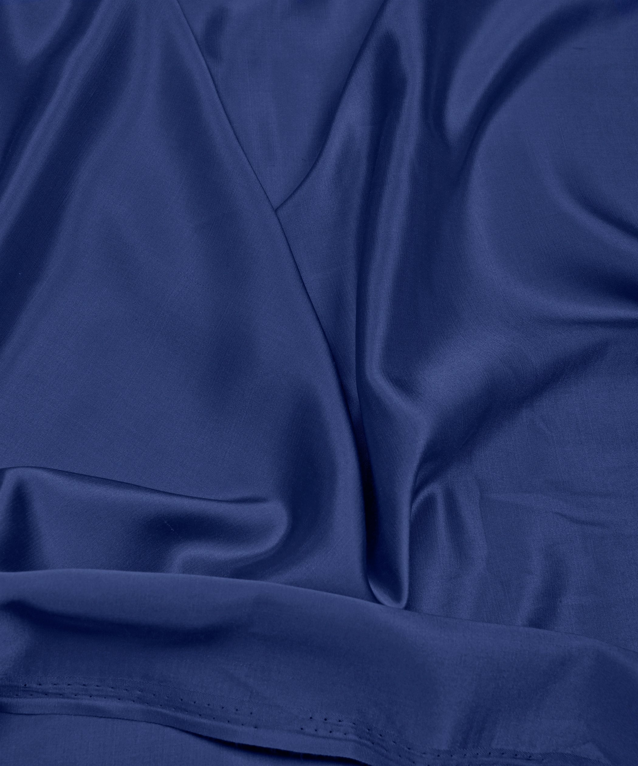 Dark Blue Plain Dyed Modal Satin Fabric