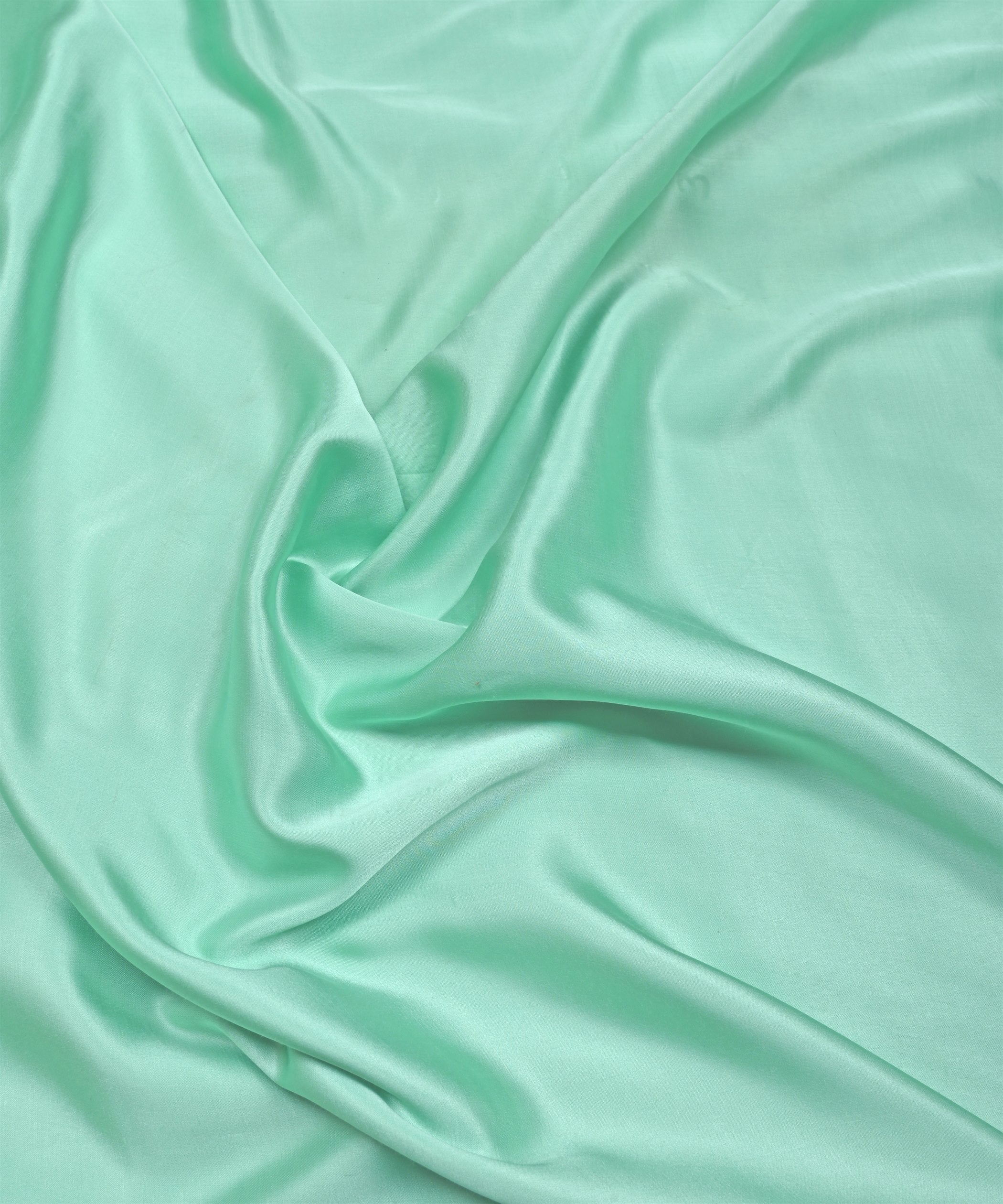 Glossy Green Plain Dyed Modal Satin Fabric