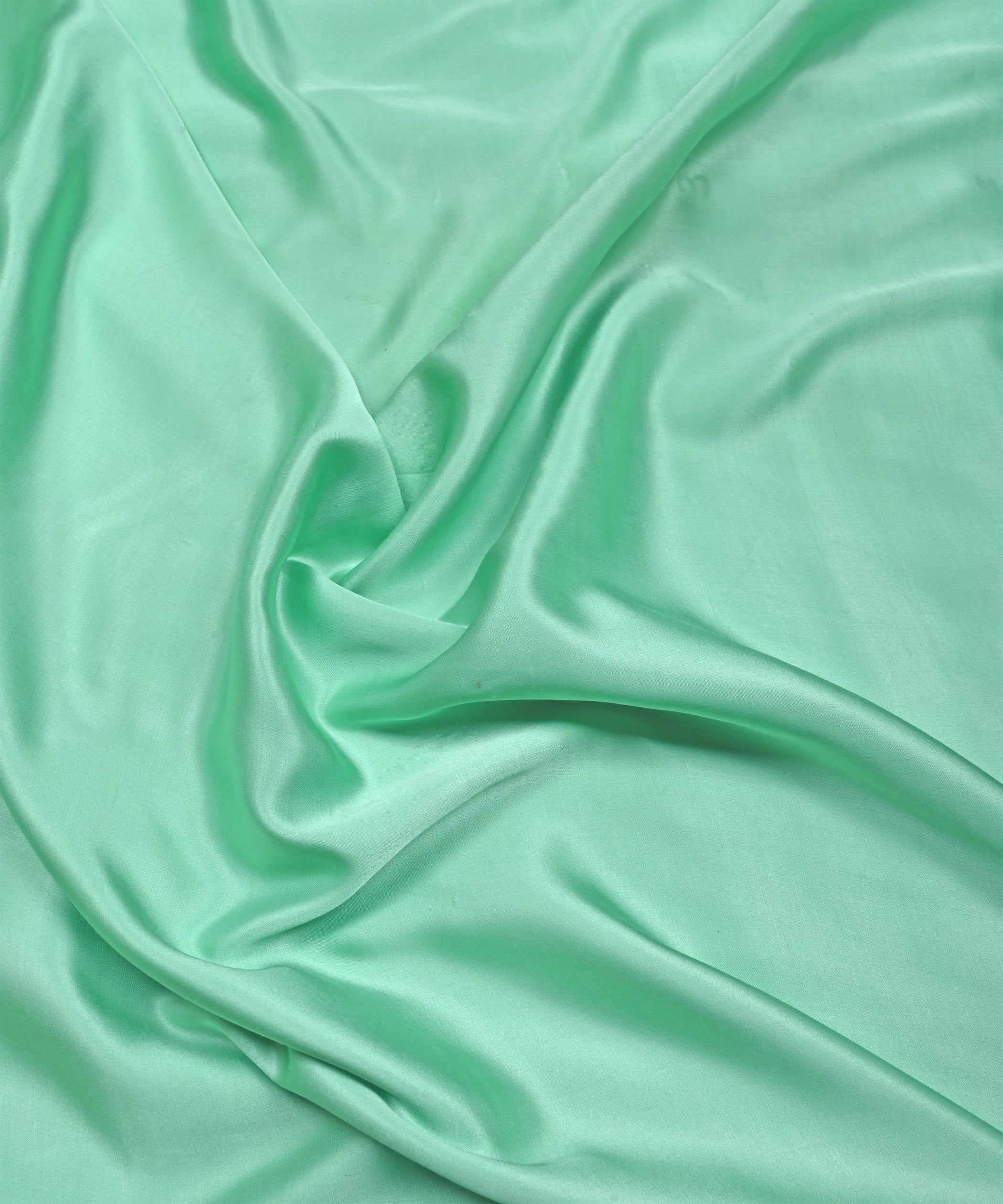 Magic Mint Green Plain Dyed Modal Satin Fabric