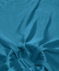Peacock Blue Plain Dyed Modal Satin Fabric