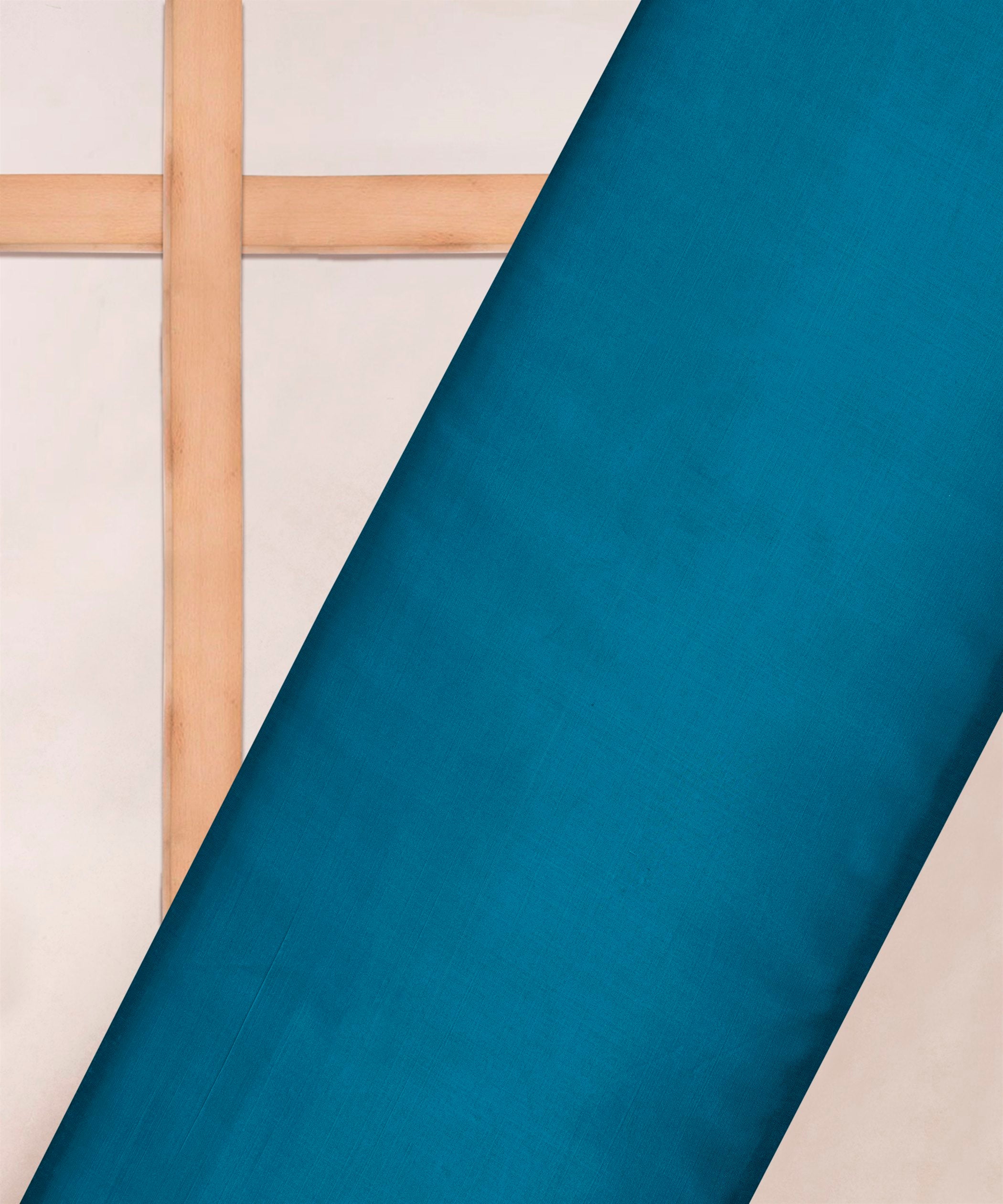 Peacock Blue Plain Dyed Modal Satin Fabric