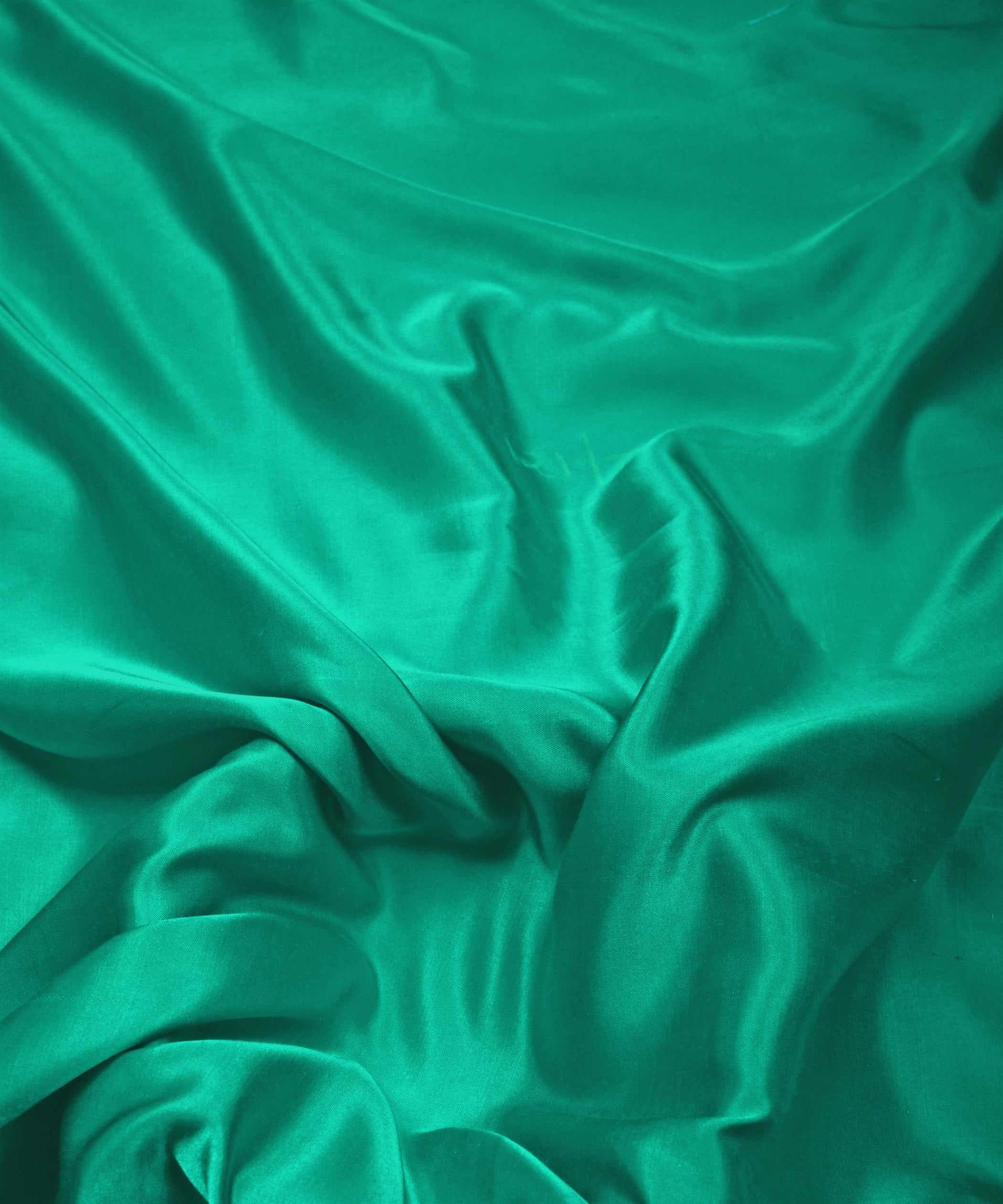 Peacock Green Plain Dyed Modal Satin Fabric