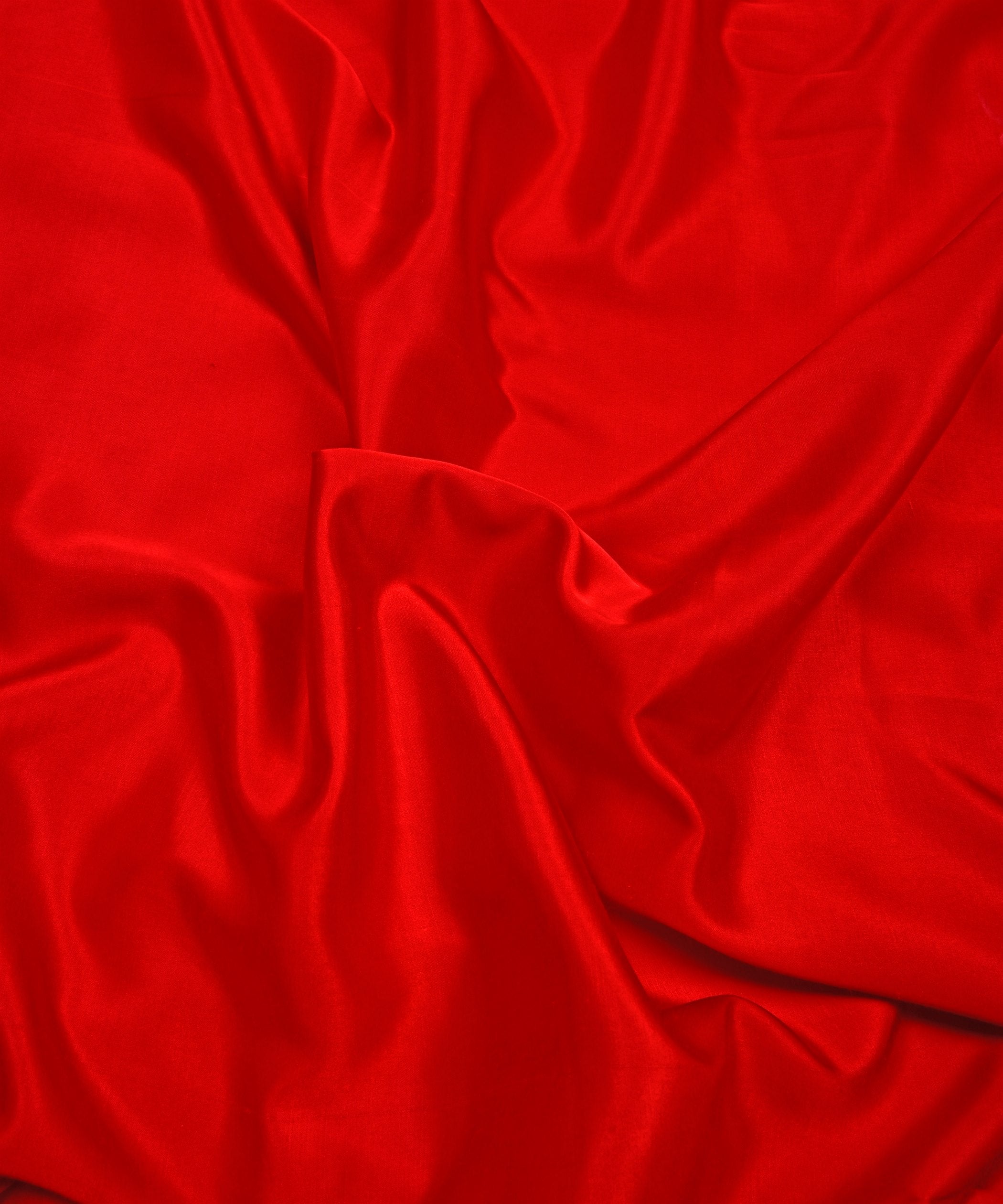 Red Plain Dyed Modal Satin Fabric