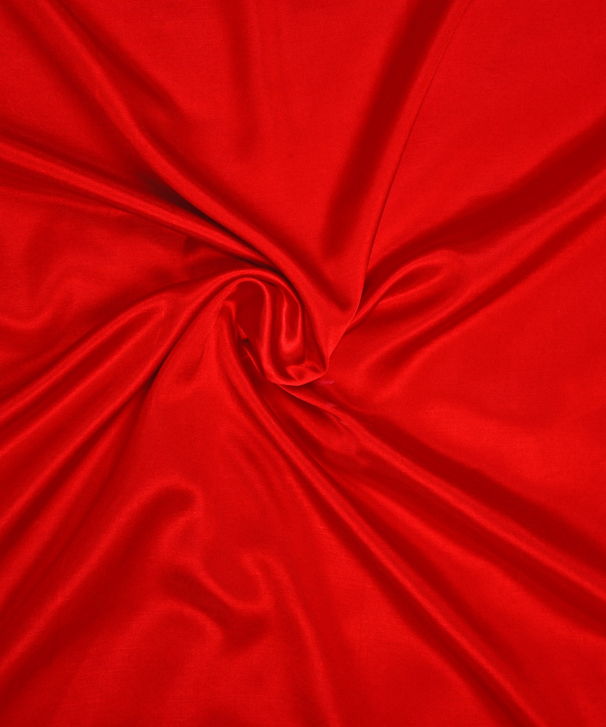 Red Plain Dyed Modal Satin Fabric