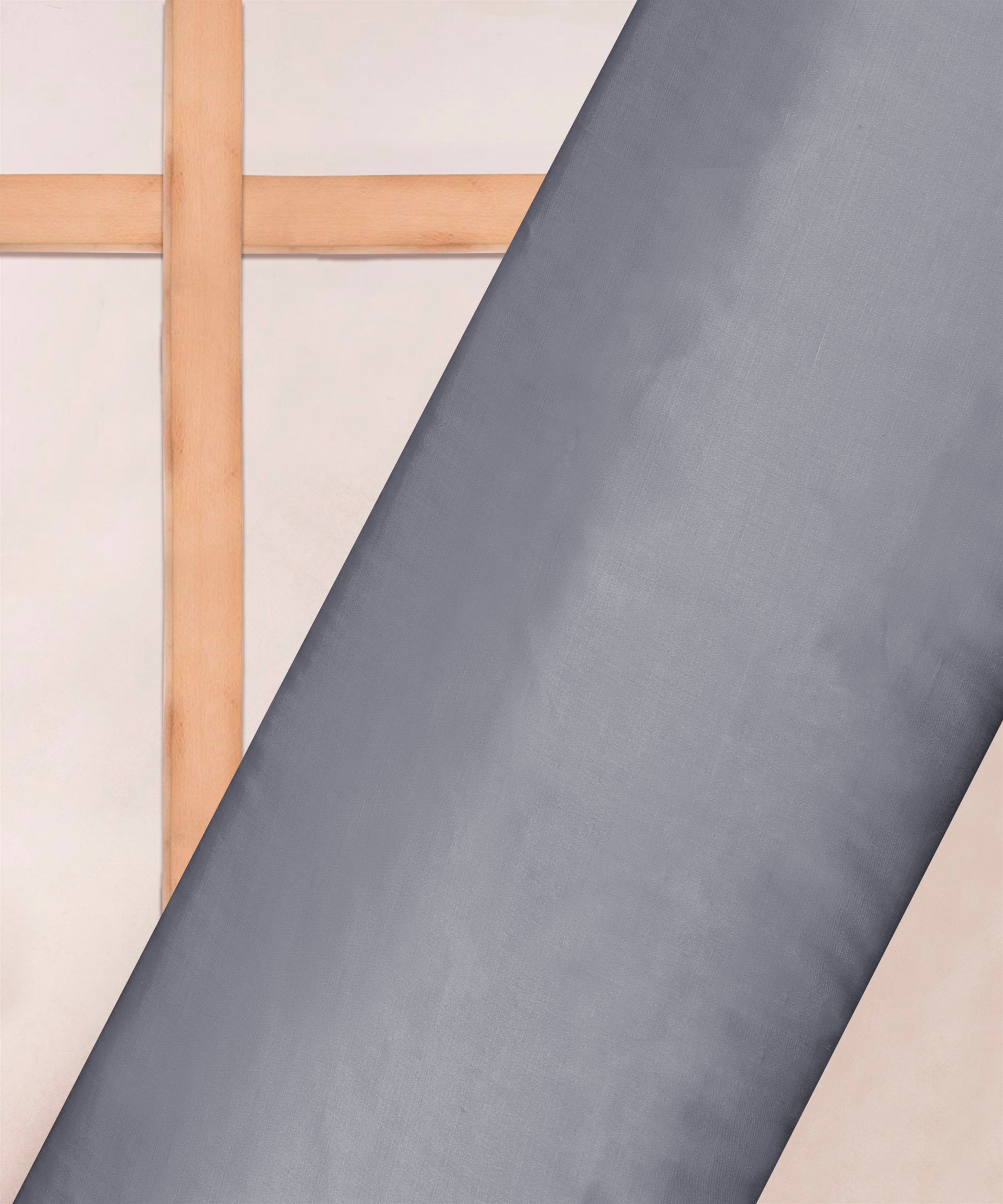 Roman Silver Plain Dyed Modal Satin Fabric
