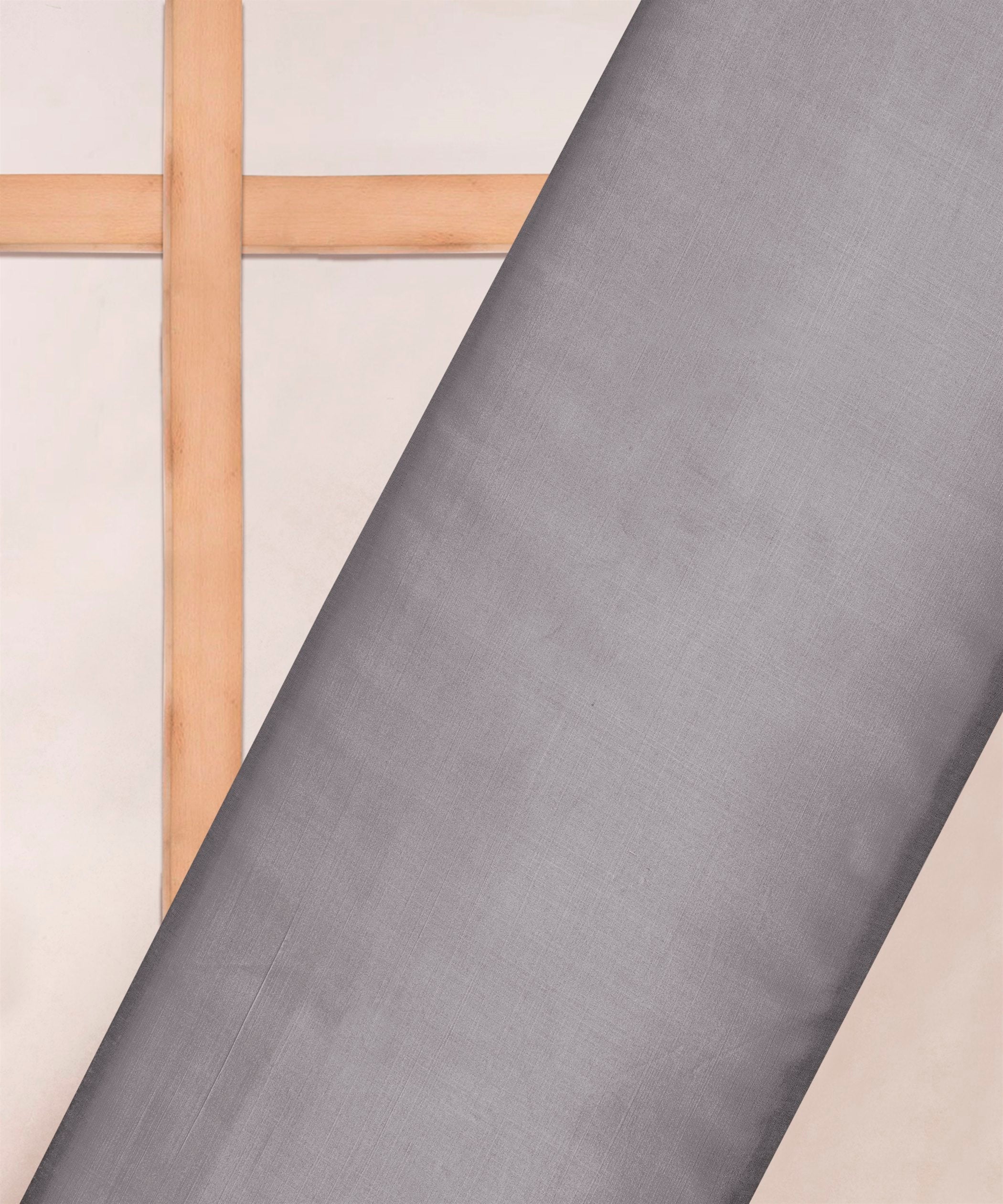 Smokey Grey Plain Dyed Modal Satin Fabric