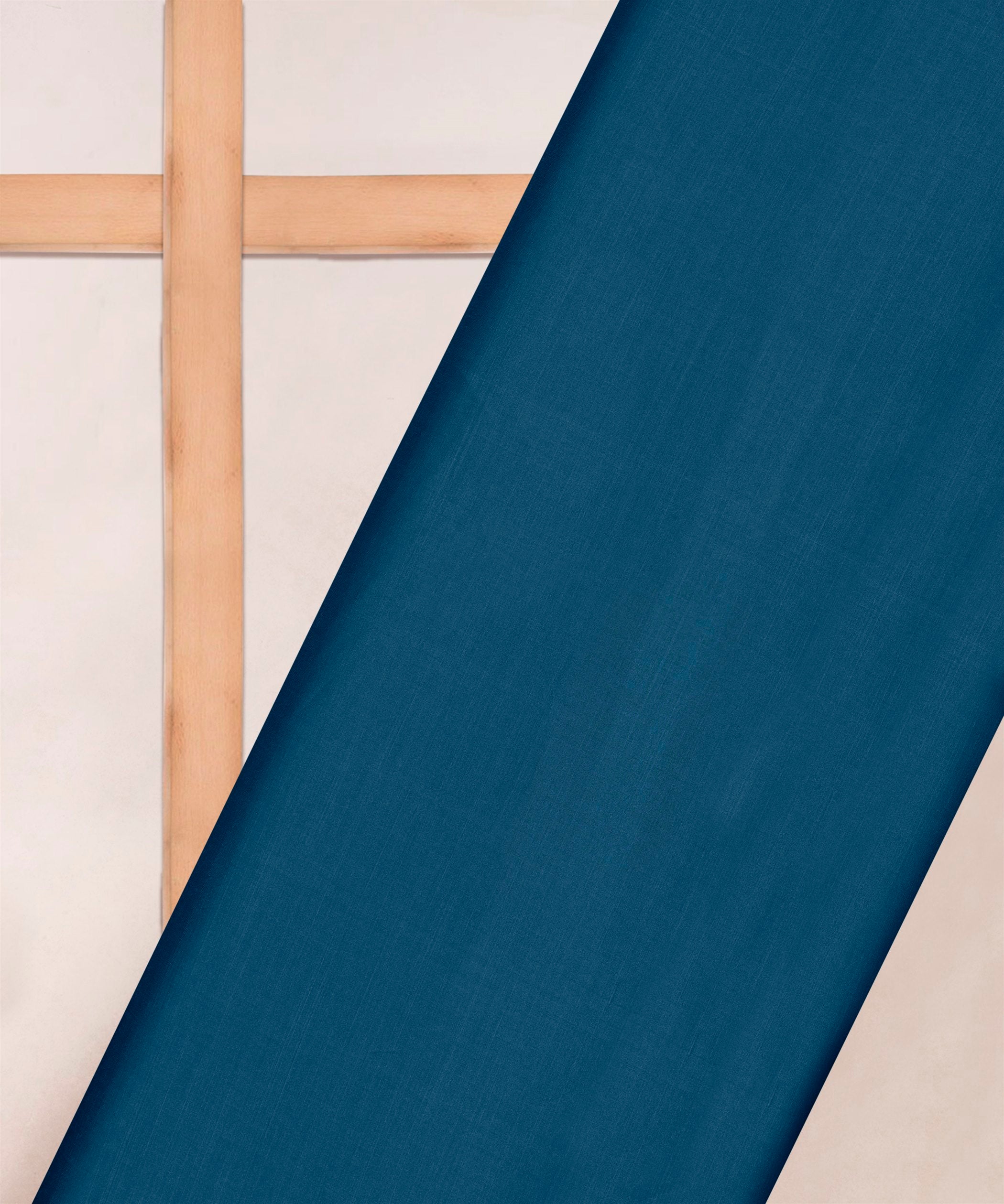 Teal Blue Plain Dyed Modal Satin Fabric