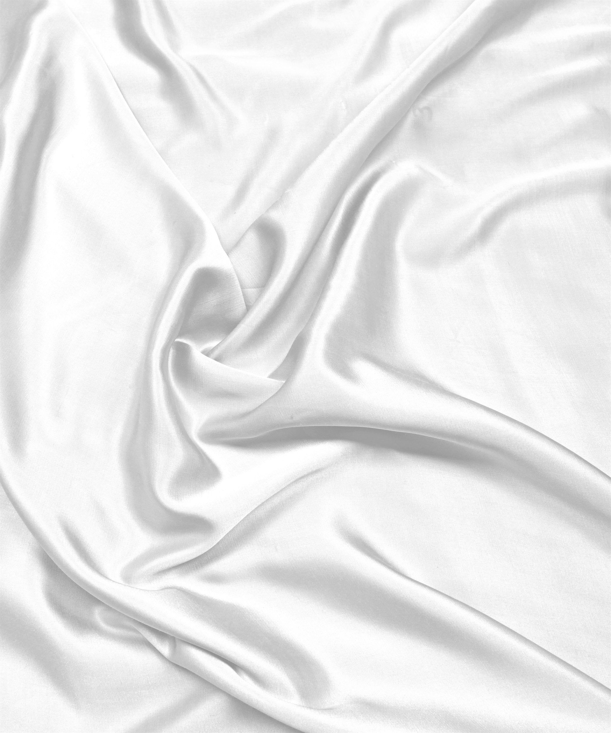 White Plain Dyed Modal Satin Fabric