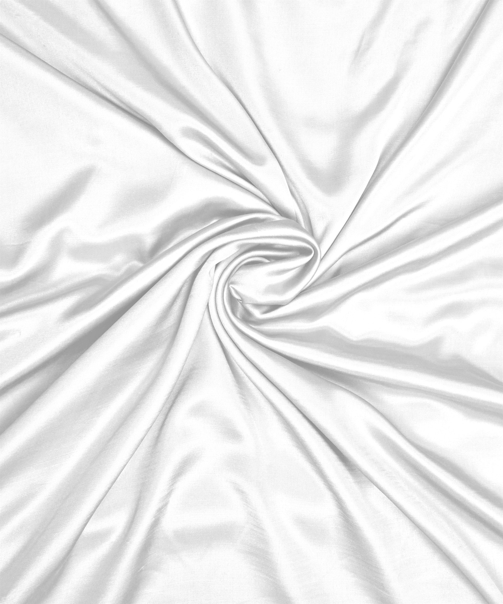 White Plain Dyed Modal Satin Fabric