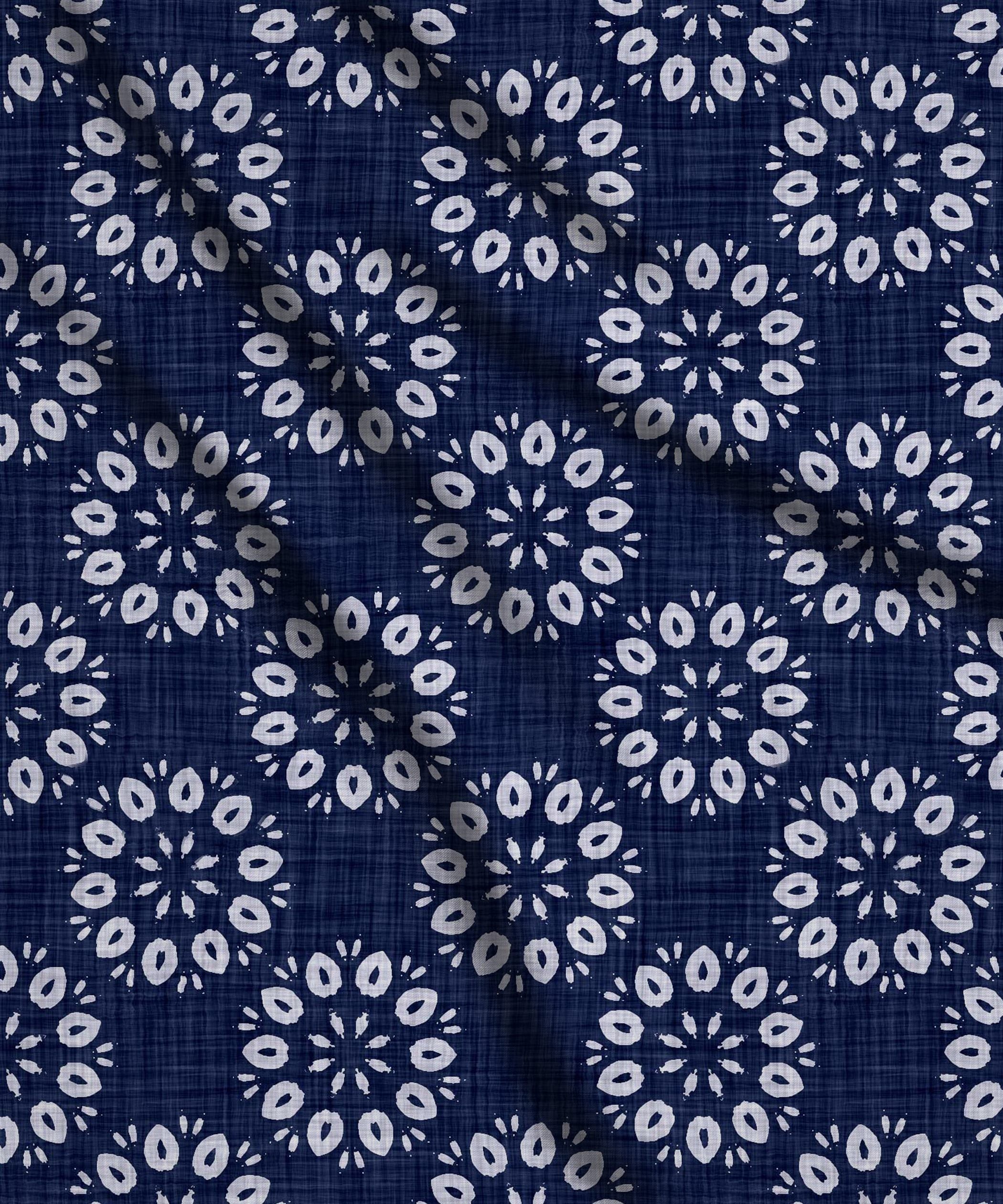 Navy Blue-Batik Print