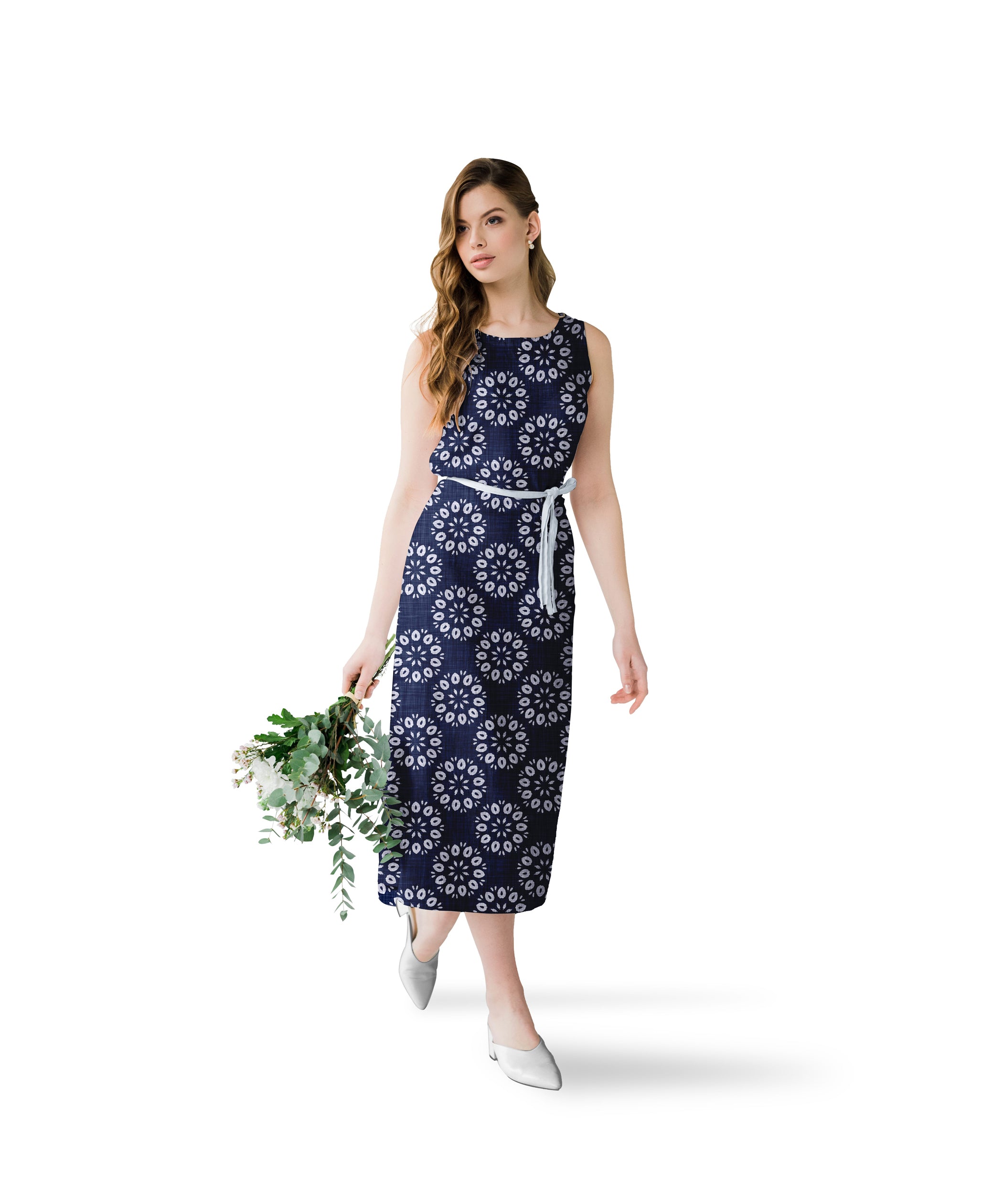 Navy Blue-Batik Print