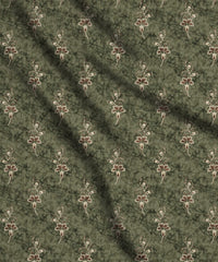 Olive Green-Hibiscus Ajrakh Print